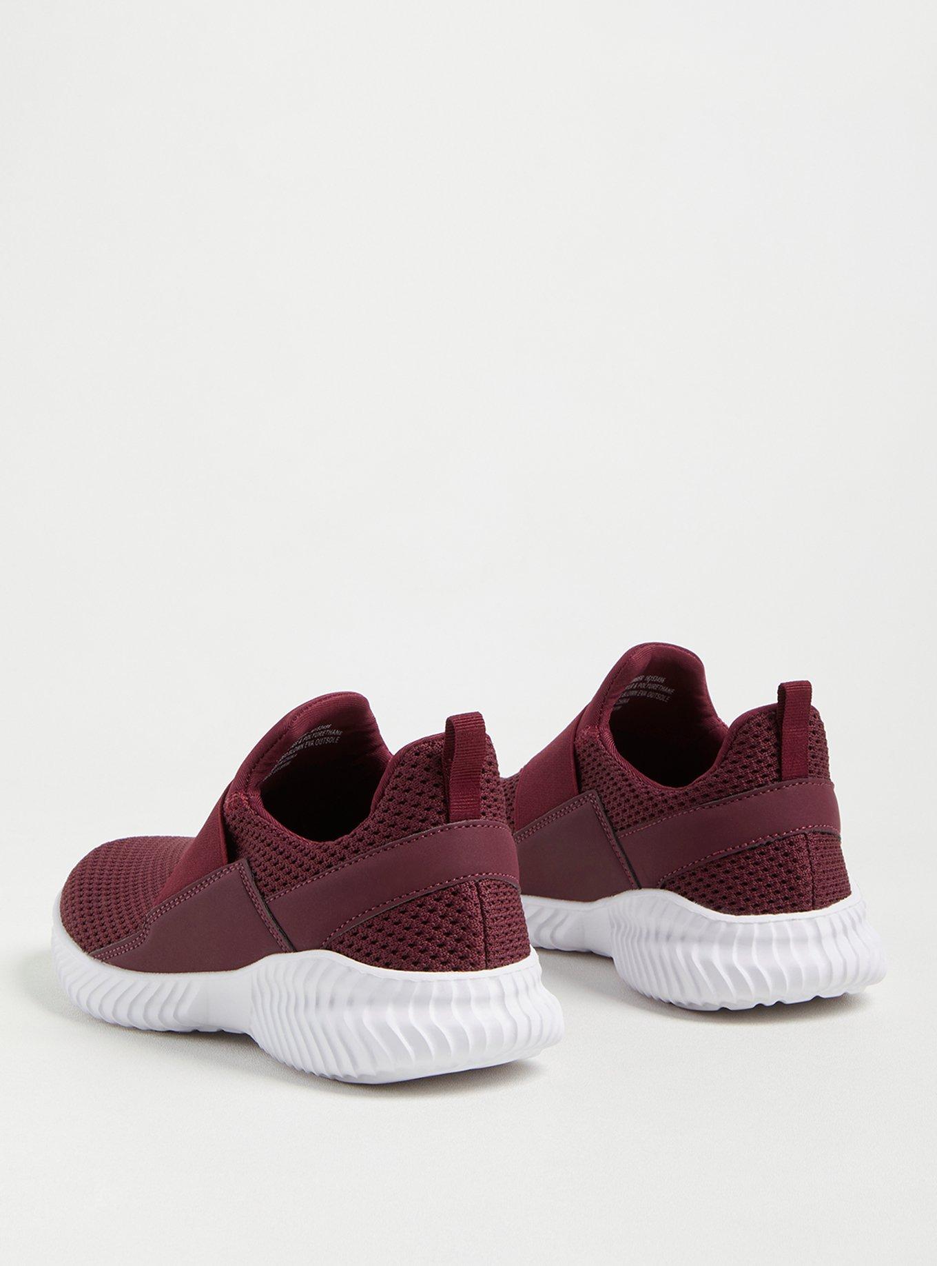 Plus Size Elastic Band Active Sneaker - Burgundy (WW), BURGUNDY, alternate