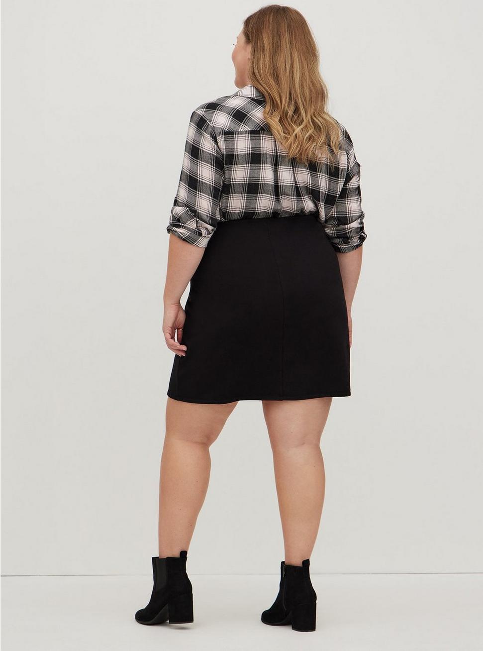 Mini Skirt - Ultra Soft Fleece Side Tie Black, DEEP BLACK, alternate