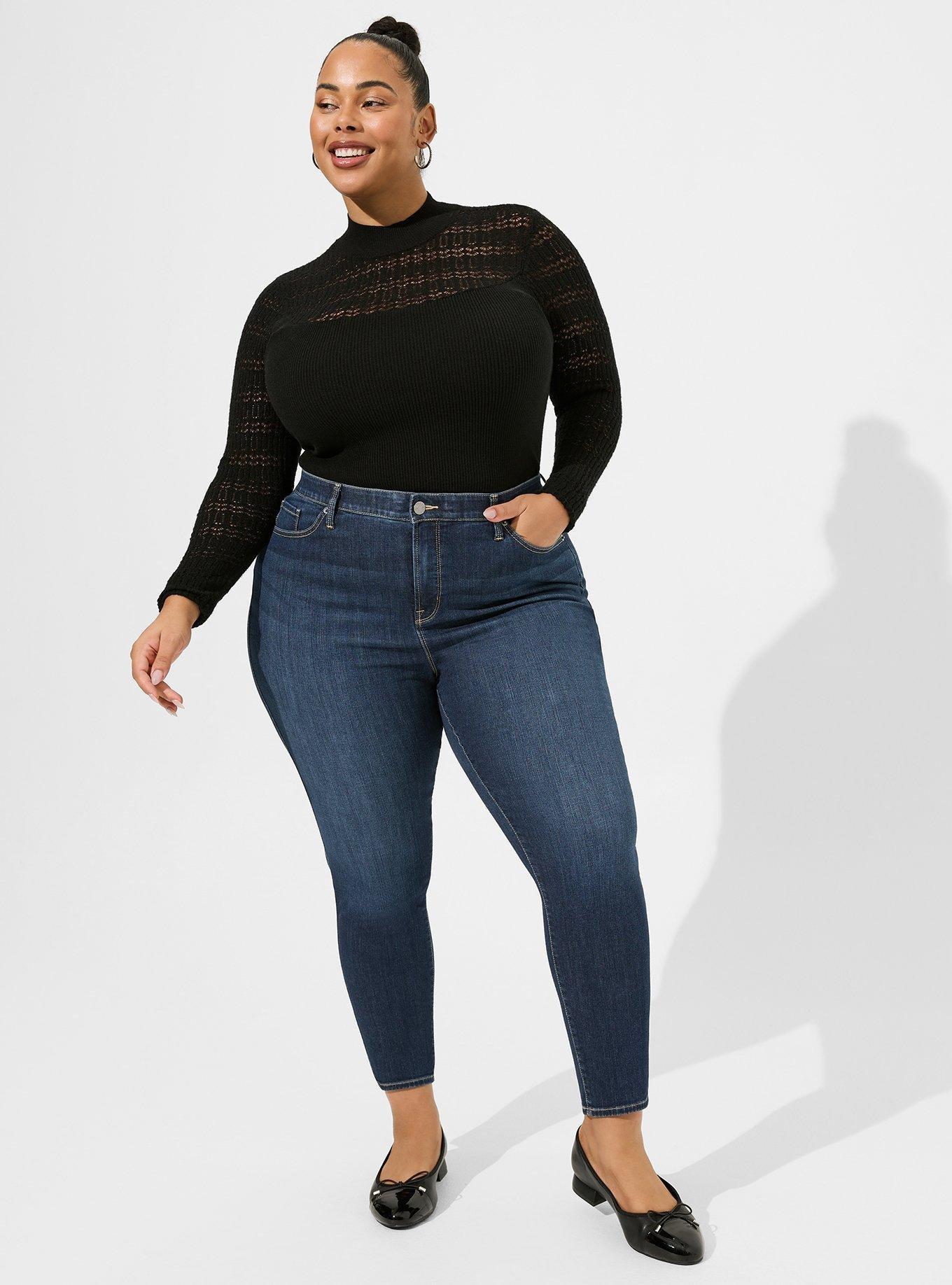 Mock Neck Pointelle Pullover Sweater