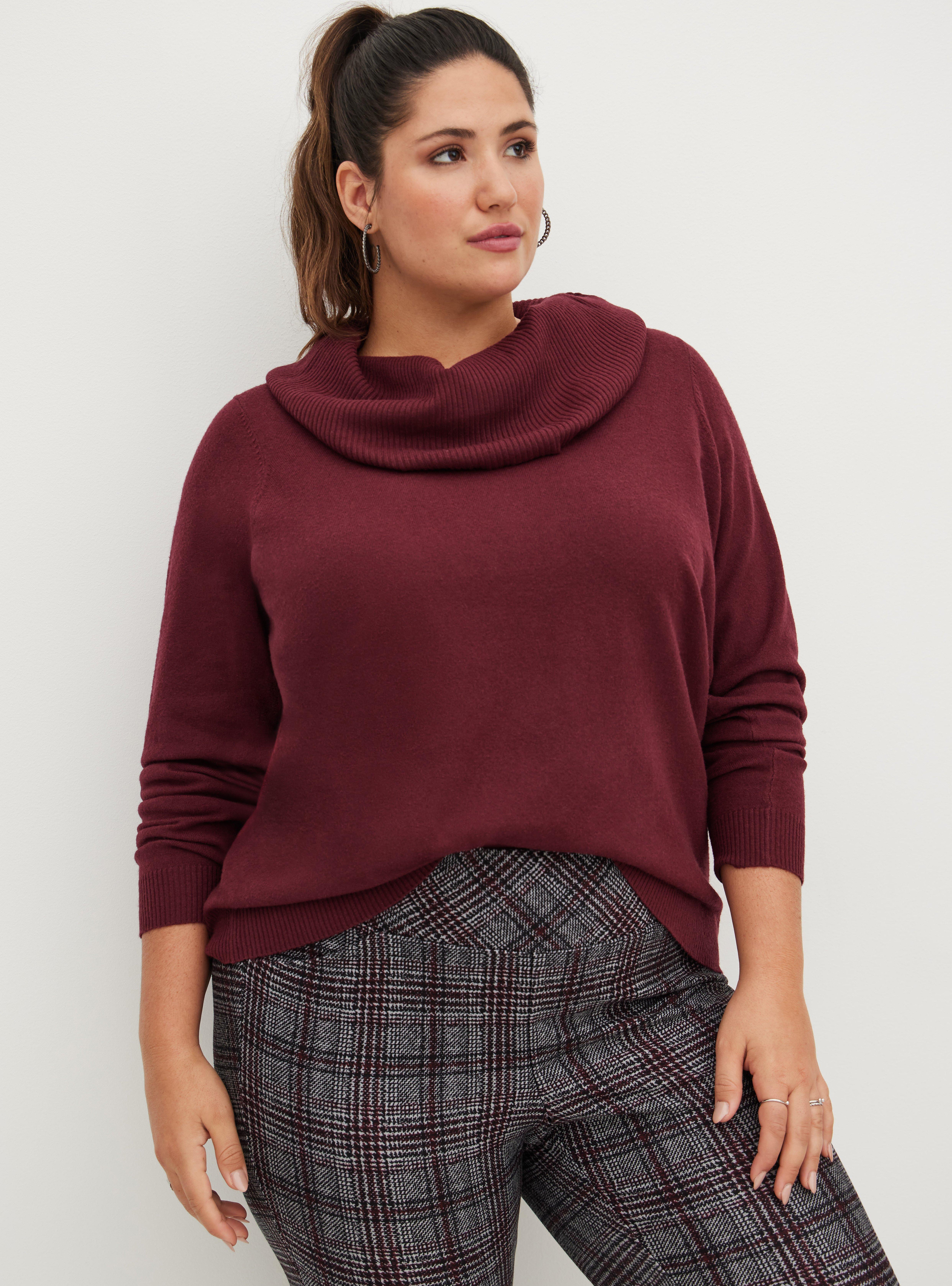 Plus cowl neck on sale sweater