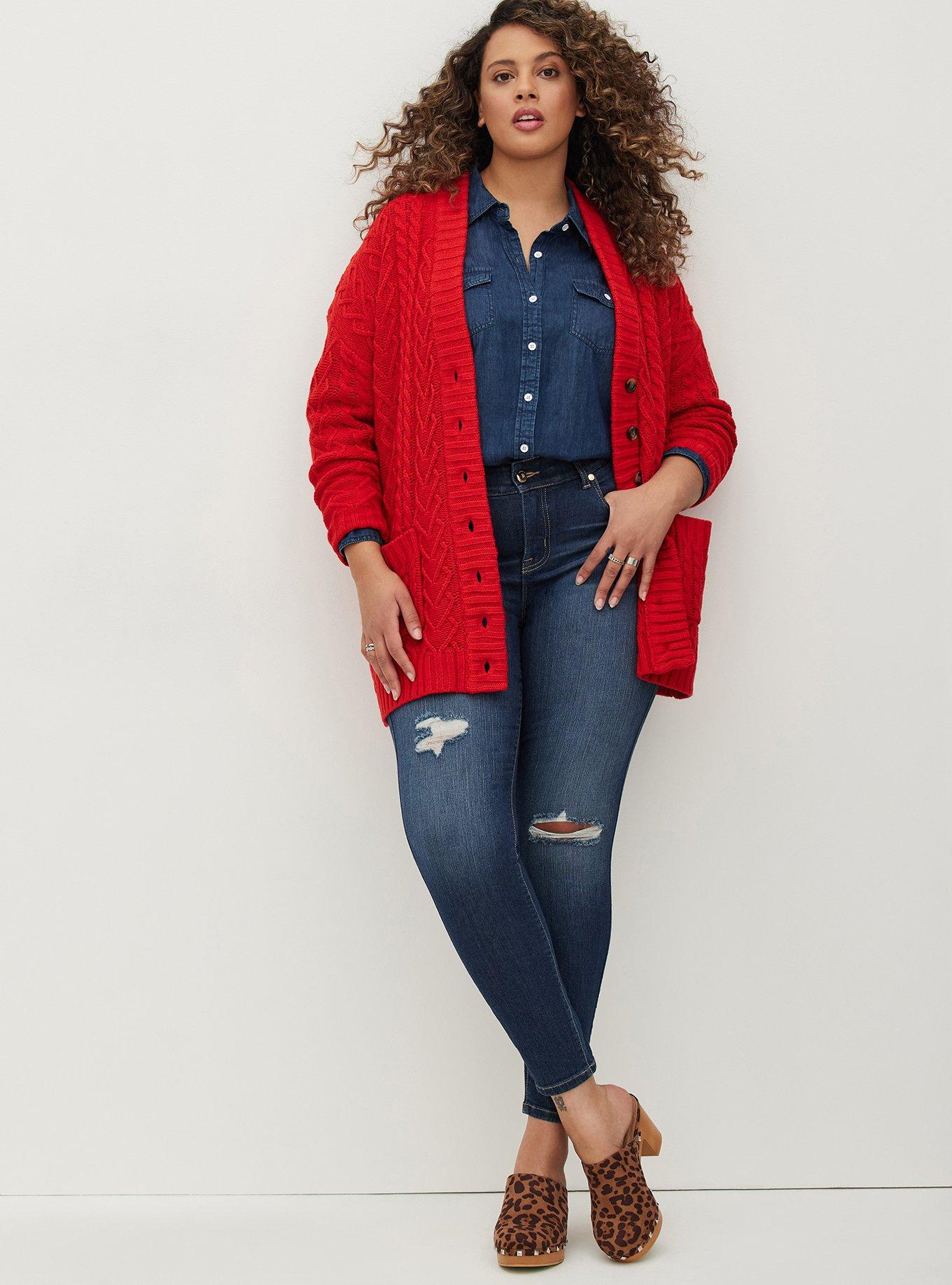 Plus size shop red sweater