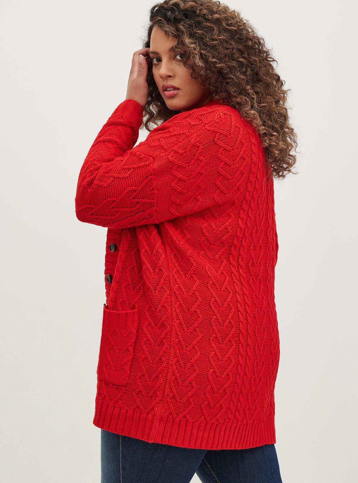 nwt - NWT Torrid Plus Size 2X Gray/Hot Pink Polka Dot Striped Sweater  (AAA35)