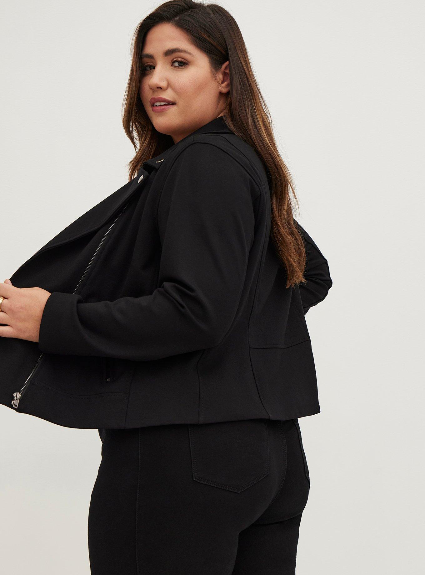 Plus Size - Moto Jacket - Luxe Ponte Black - Torrid