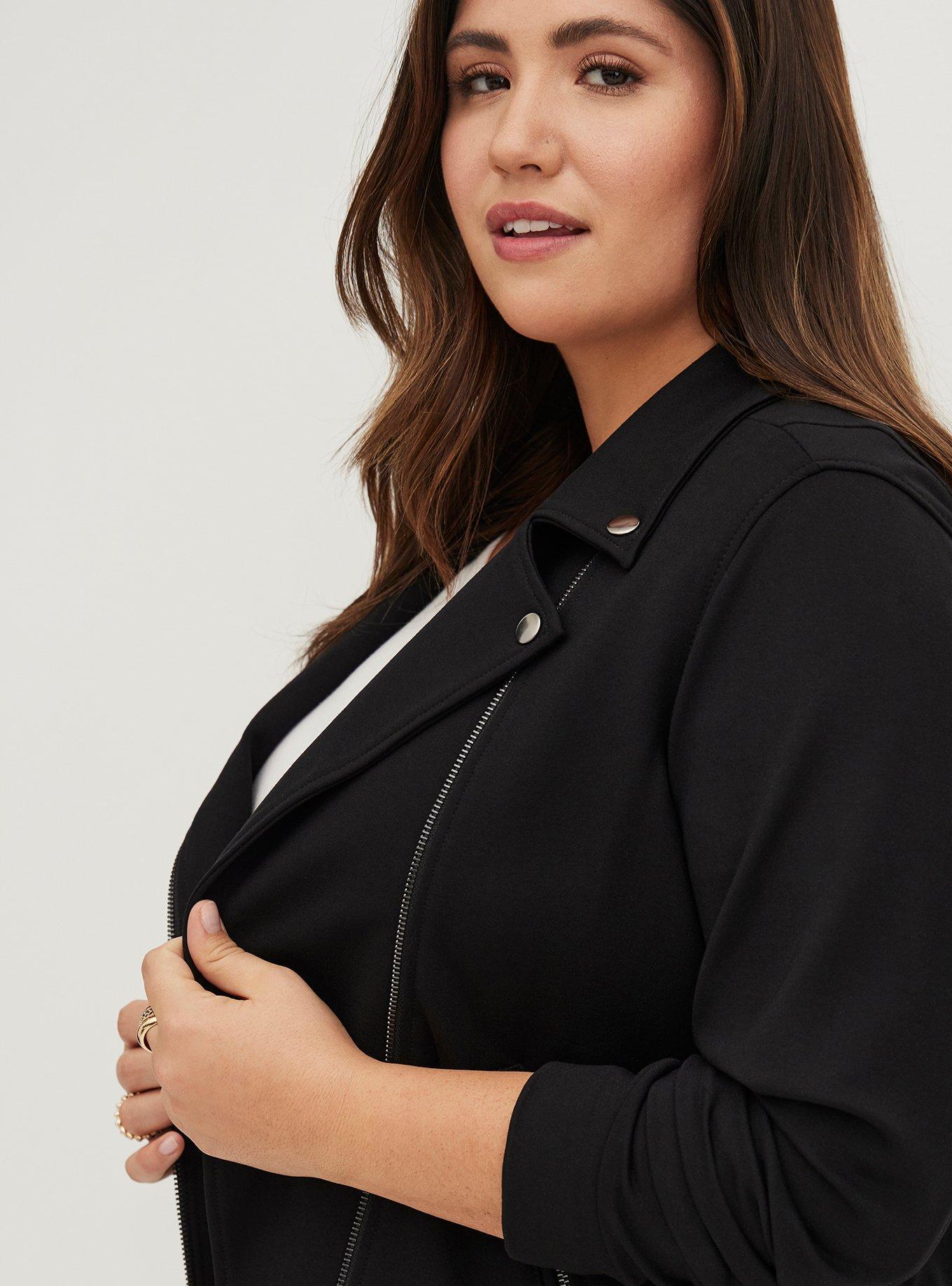 Moto Jacket - Luxe Ponte Black, DEEP BLACK, alternate