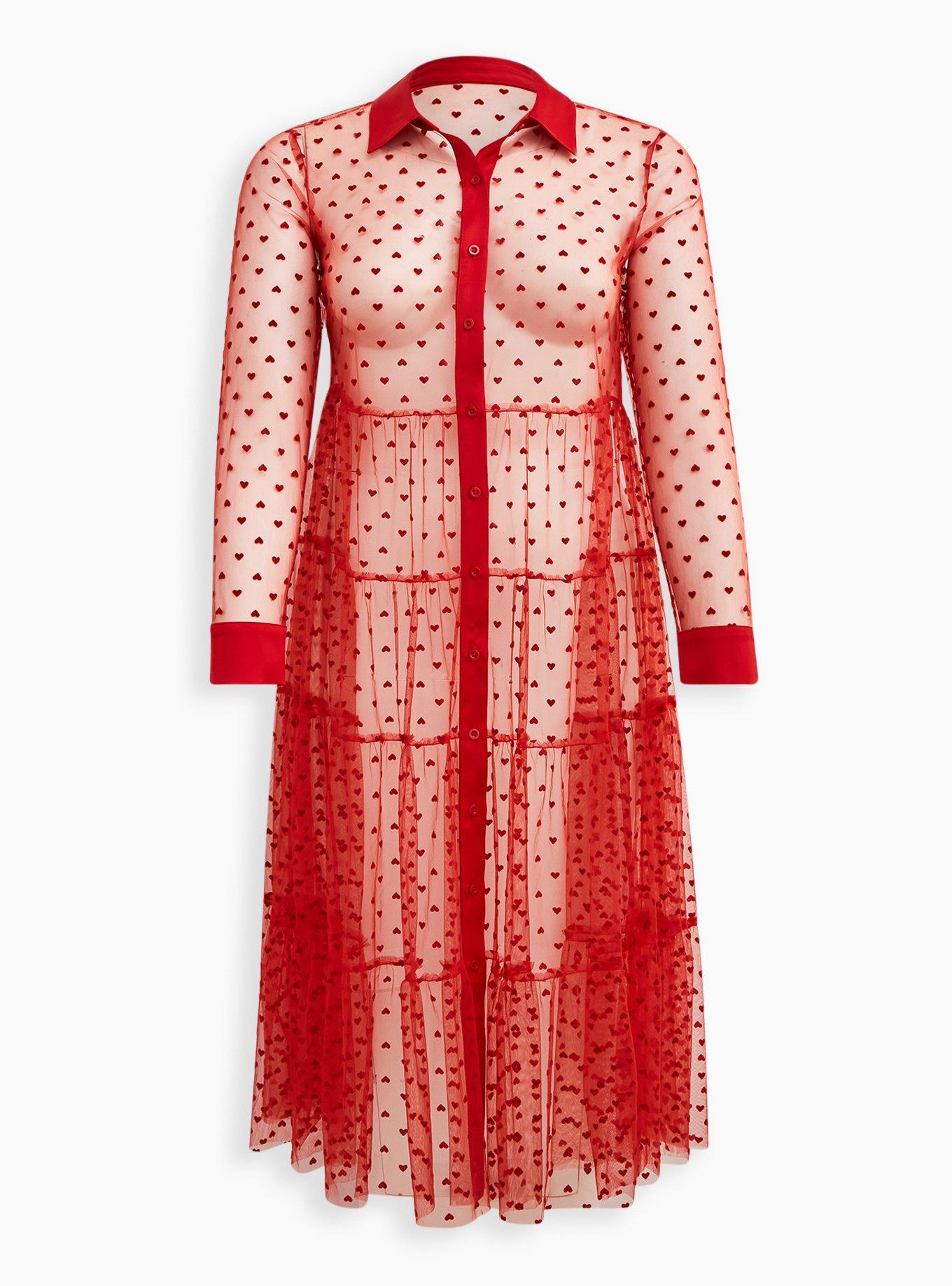 Kimono - Mesh Red Hearts, , hi-res
