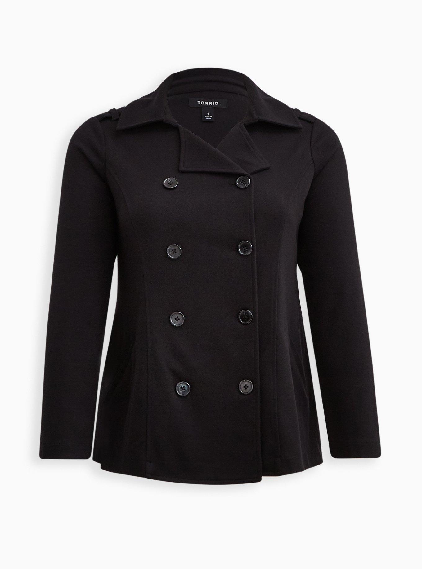 Black plus size peacoat best sale