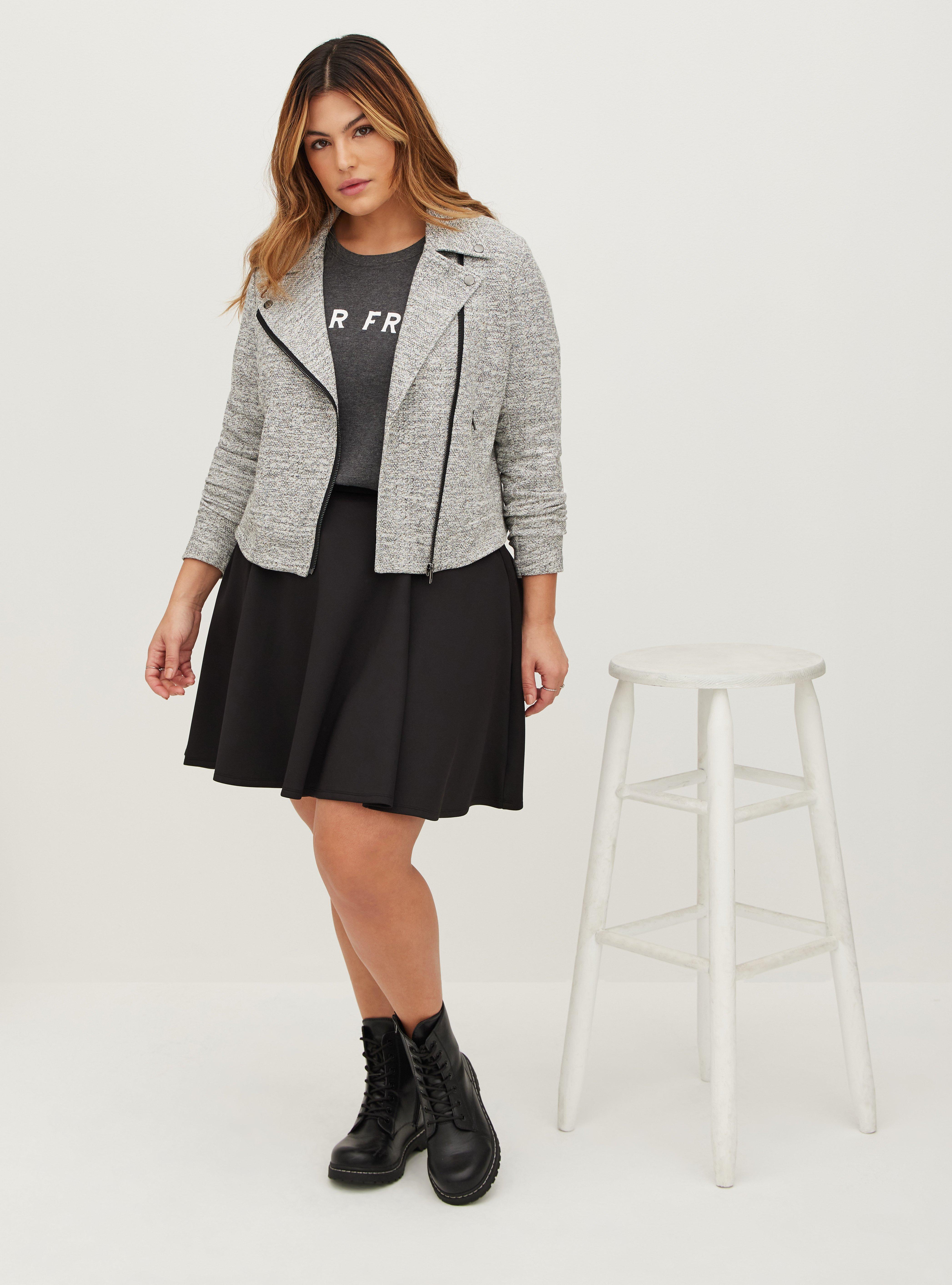 Moto Jacket - Double Knit Grey, HEATHER GREY, alternate