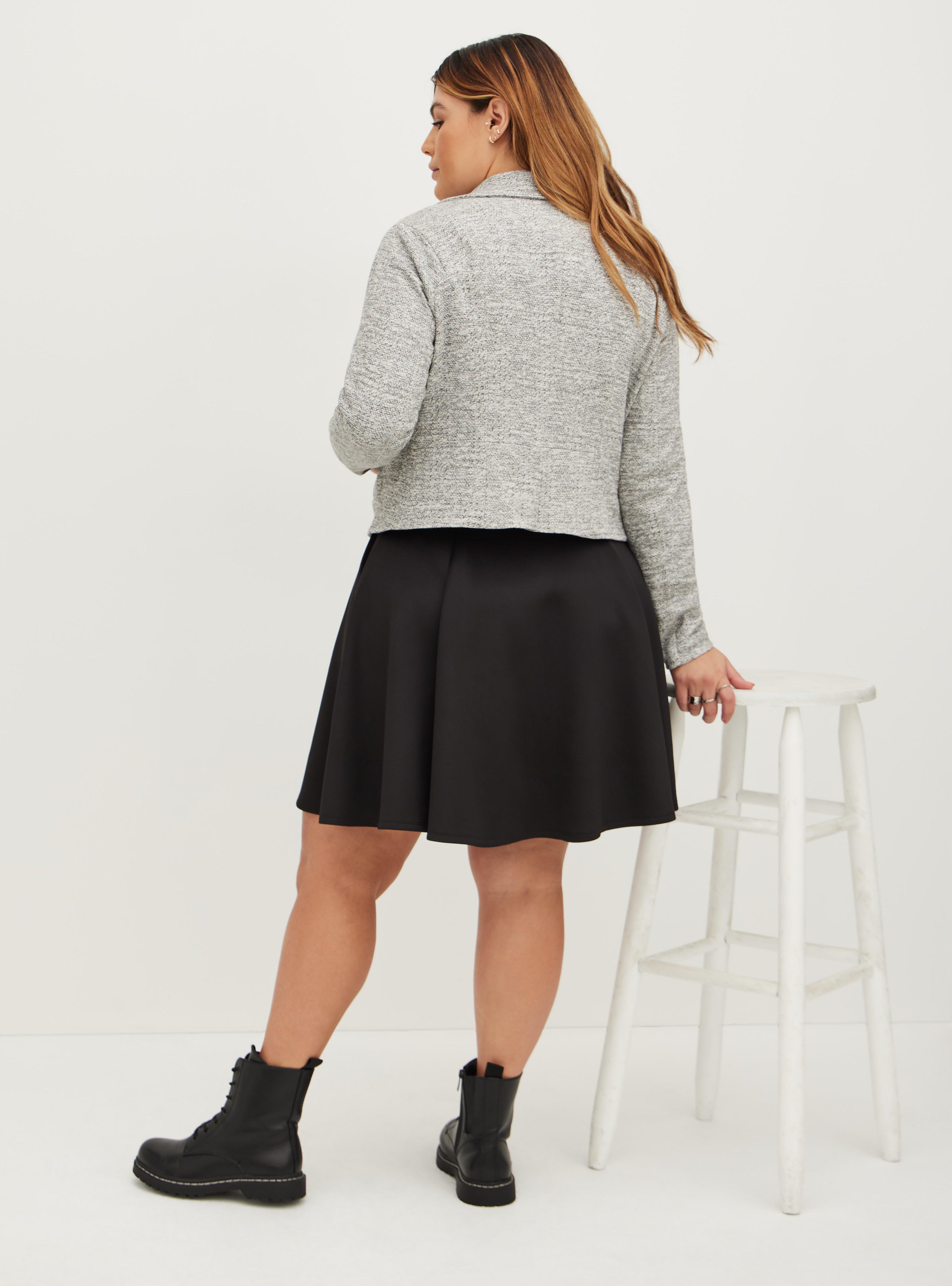 Moto Jacket - Double Knit Grey, HEATHER GREY, alternate