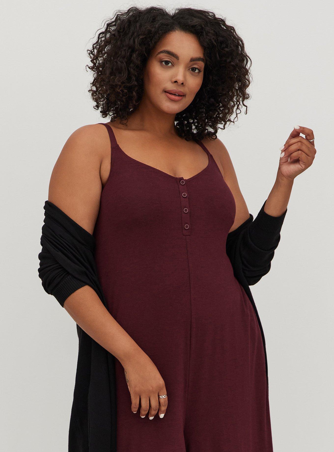 Culotte Jumpsuit - Super Soft Burgundy, BURGUNDY, alternate