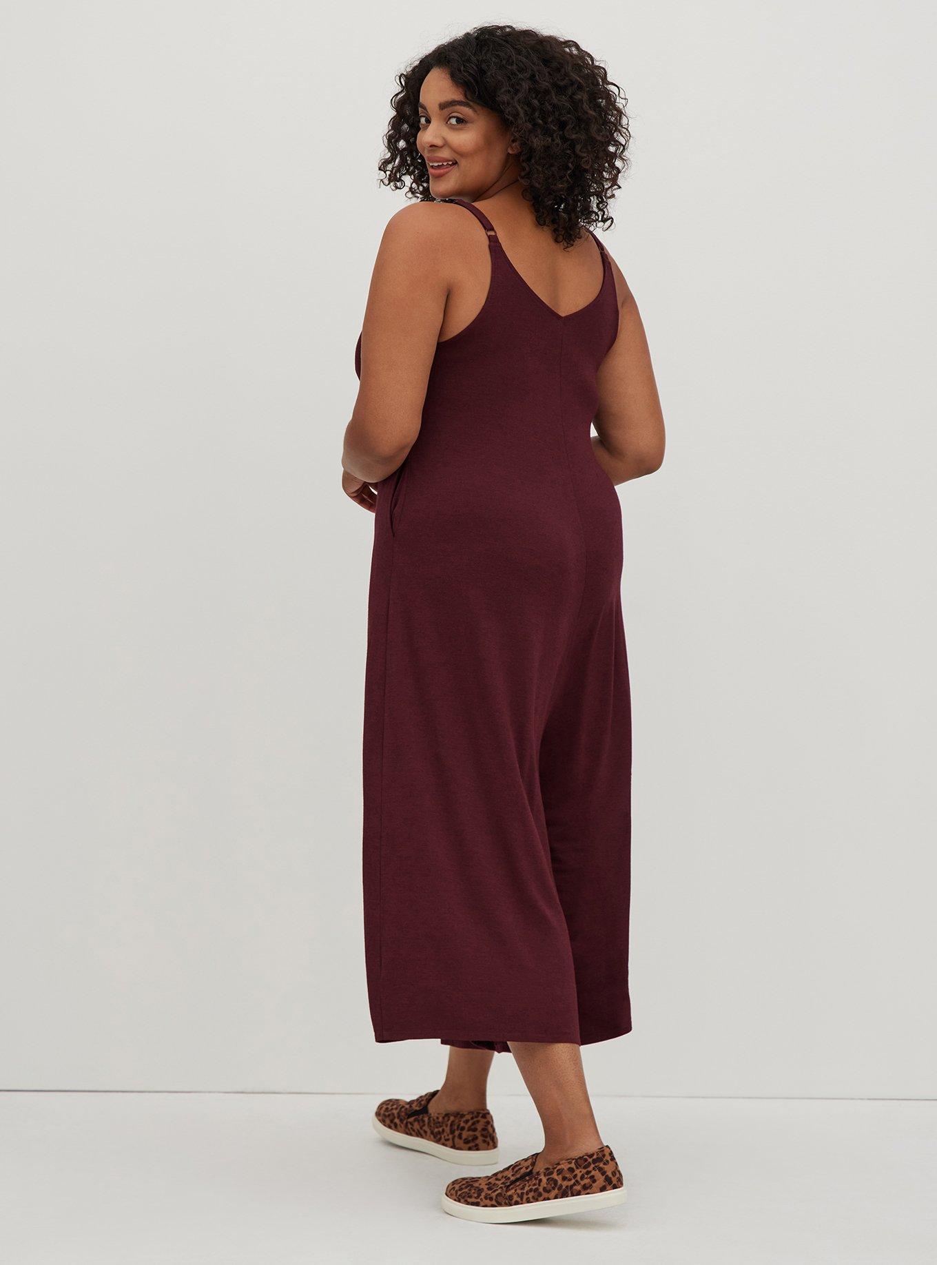 Culotte Jumpsuit - Super Soft Burgundy, BURGUNDY, alternate