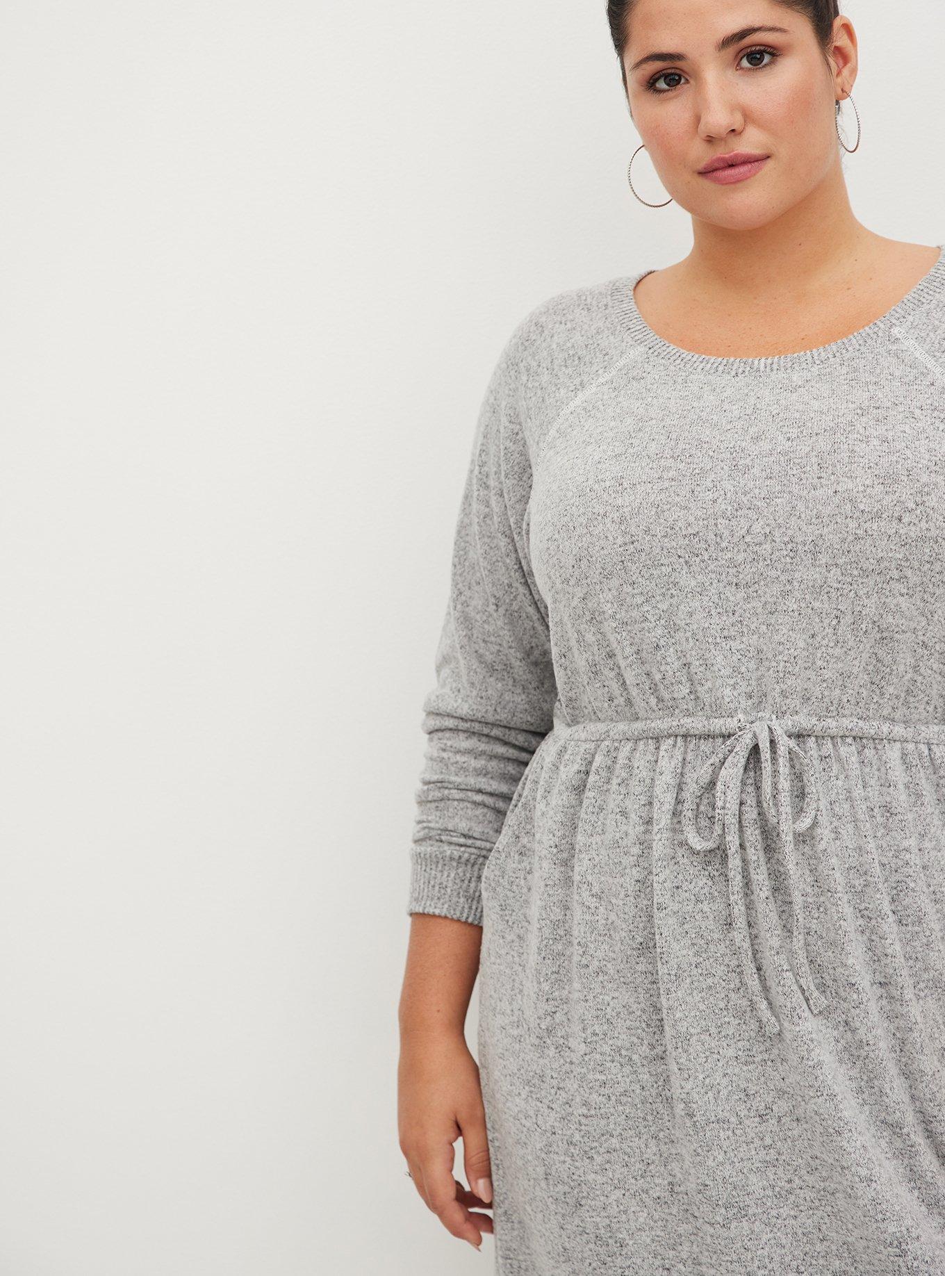 Mini Super Soft Plus Skater Dress, HEATHER GREY, alternate