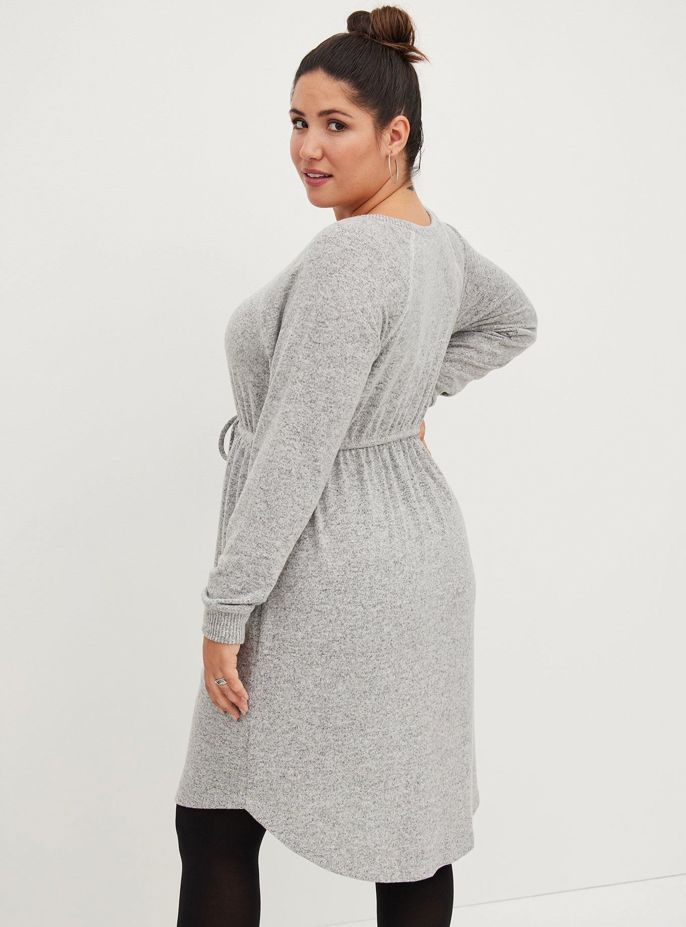Mini Super Soft Plus Skater Dress, HEATHER GREY, alternate