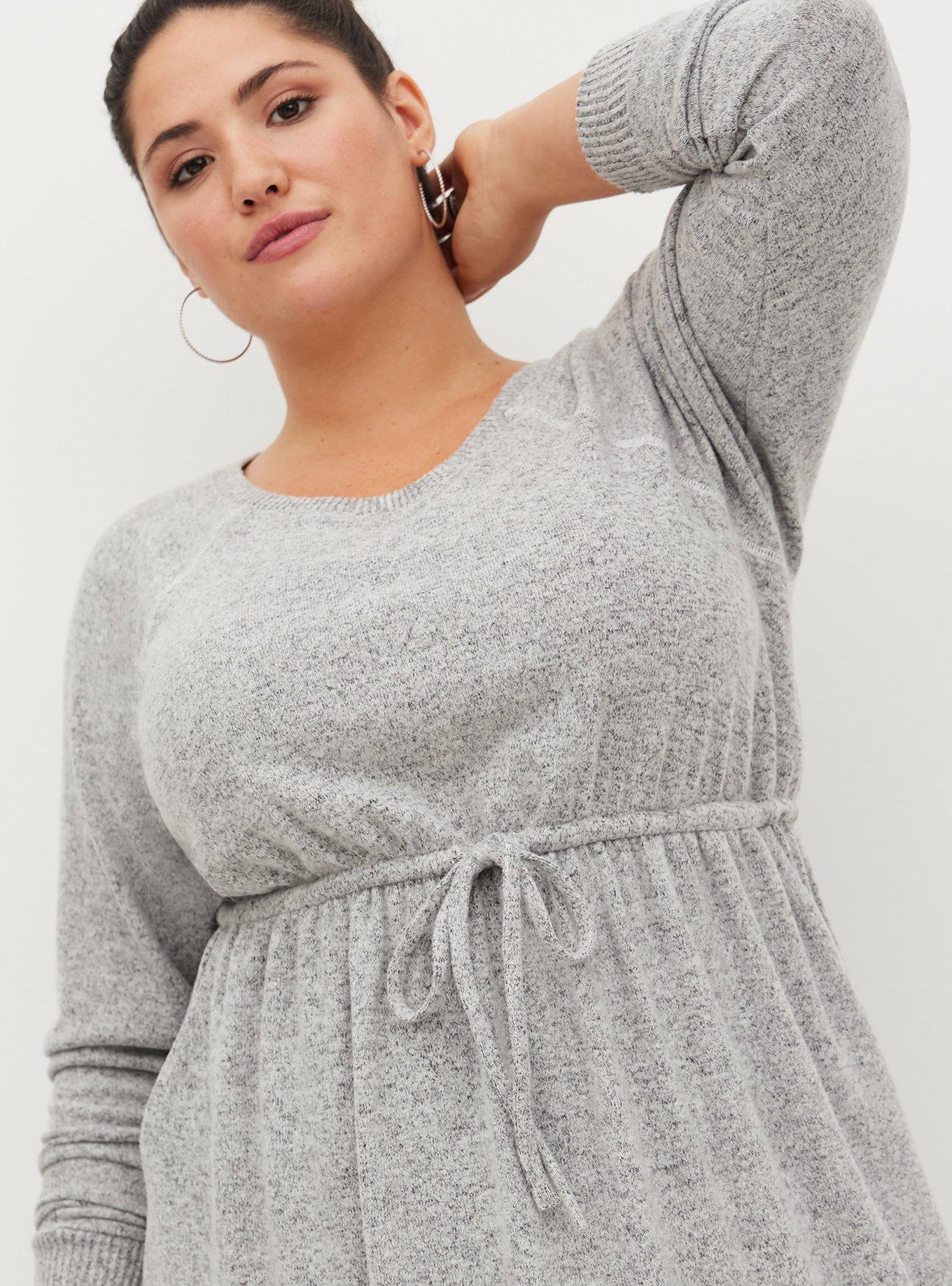 Mini Super Soft Plus Skater Dress, HEATHER GREY, alternate