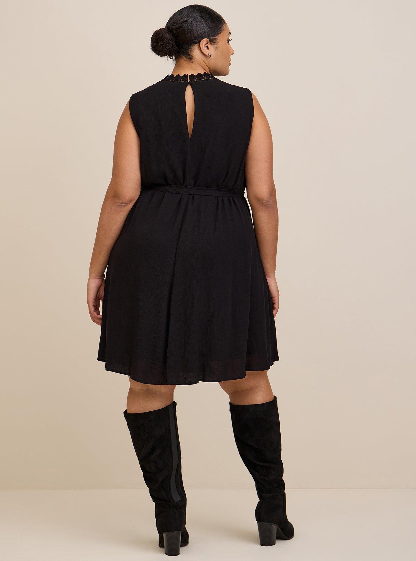 Plus Size - Mini Crinkle Gauze Crochet Dress - Torrid