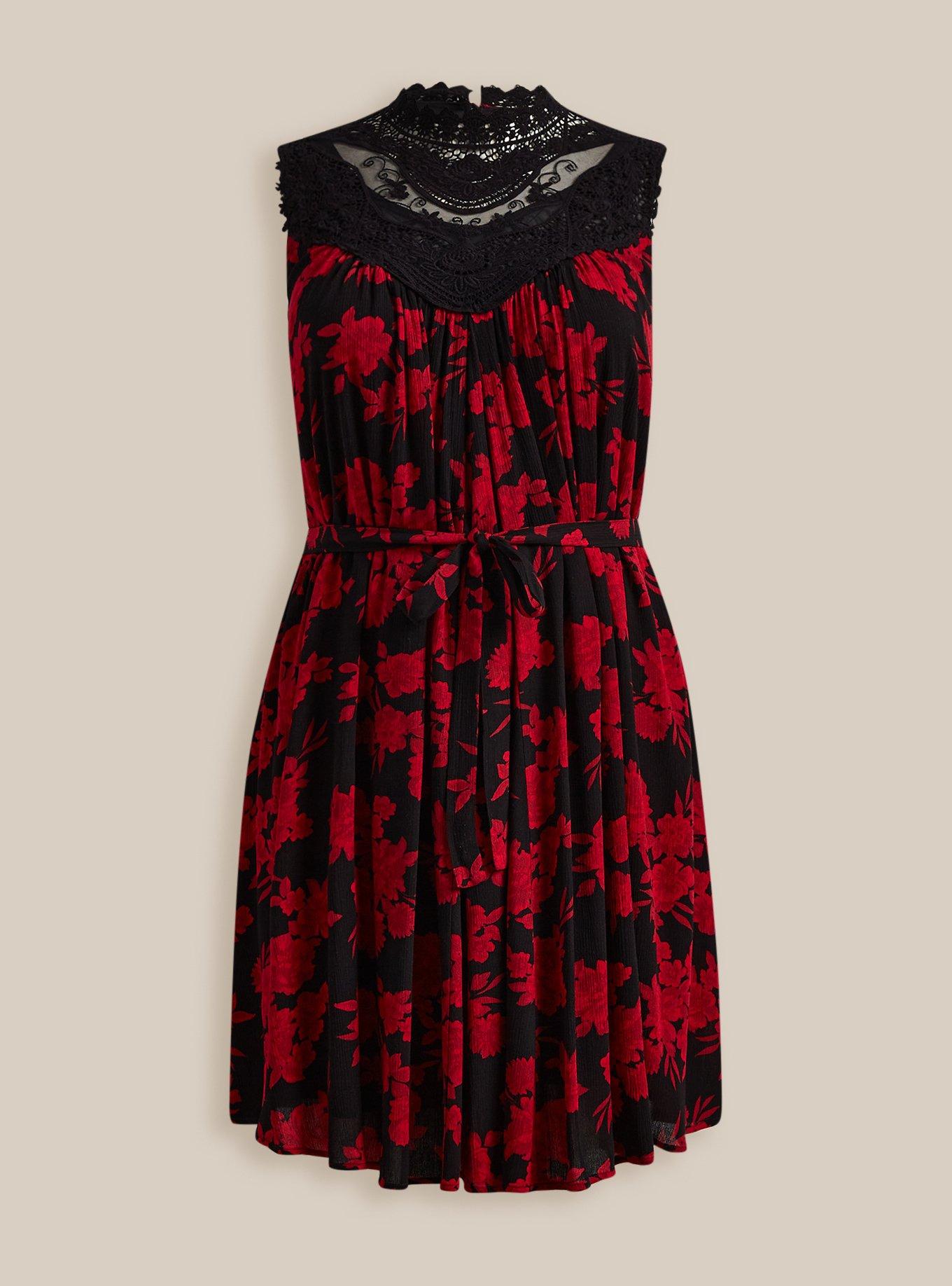 Plus Size - Mini Crinkle Gauze Crochet Dress - Torrid