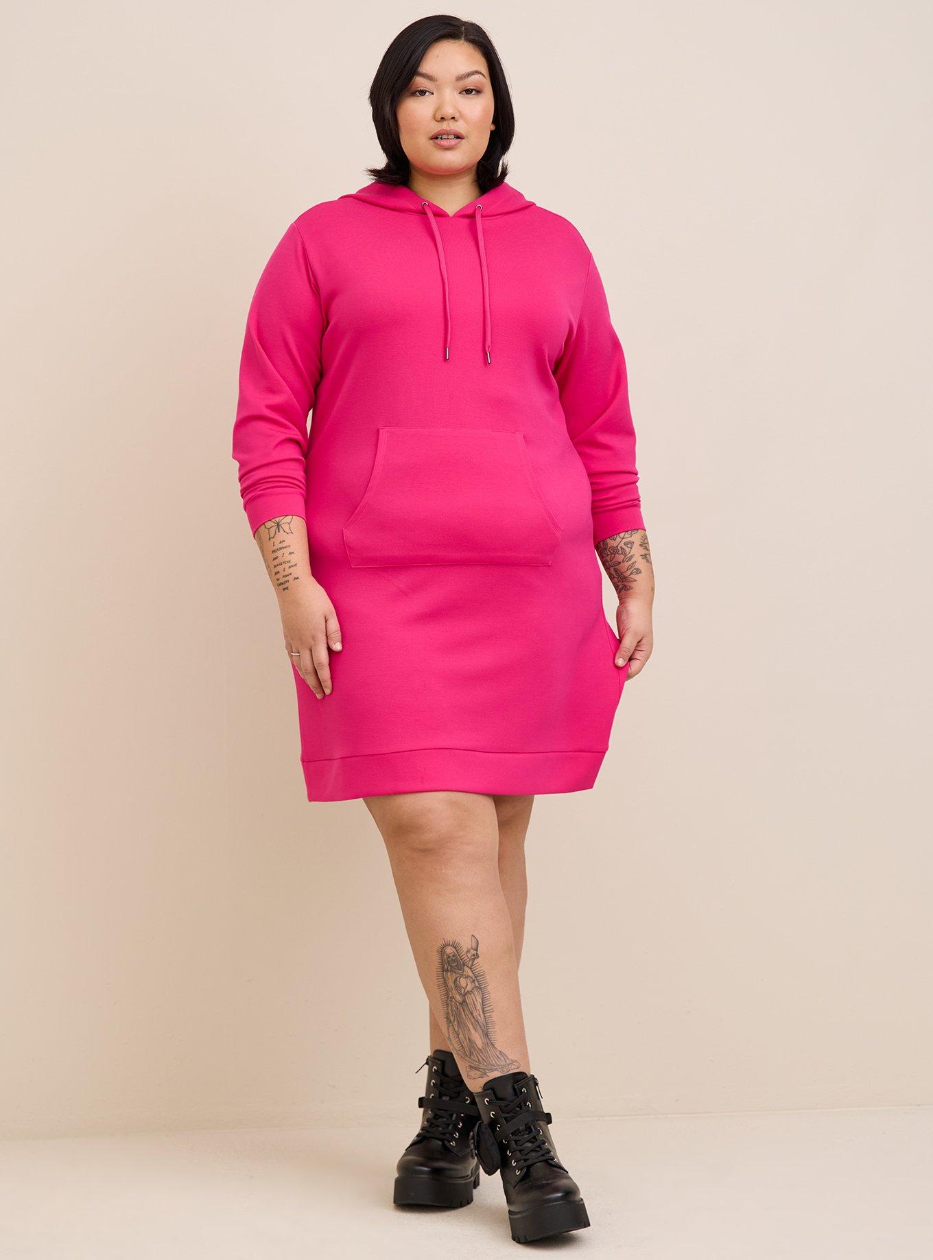 Plus Size - At The Knee Cupro Hoodie Dress - Torrid