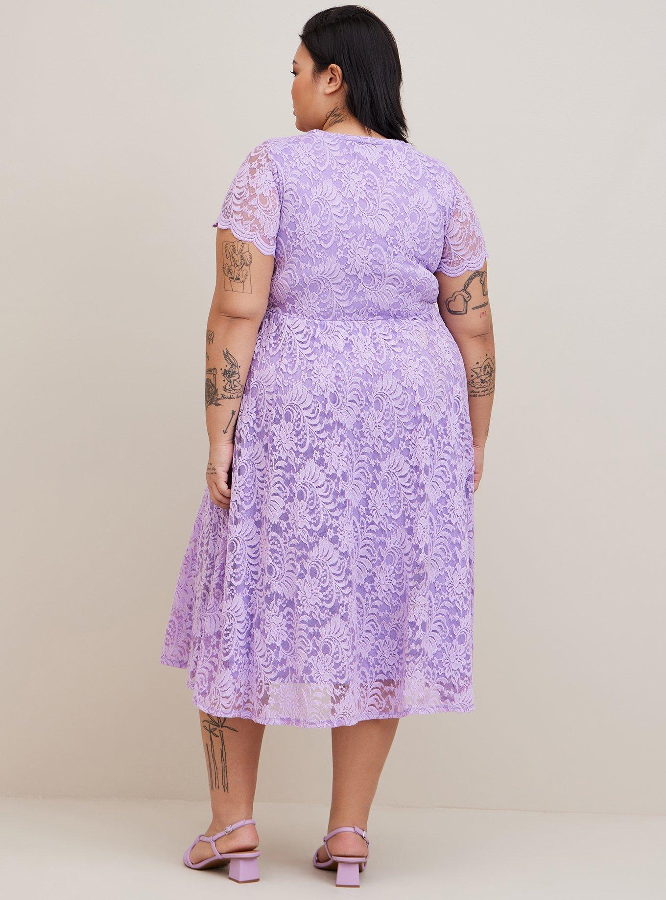 Plus Size Midi Lace Fit And Flare Dress Torrid