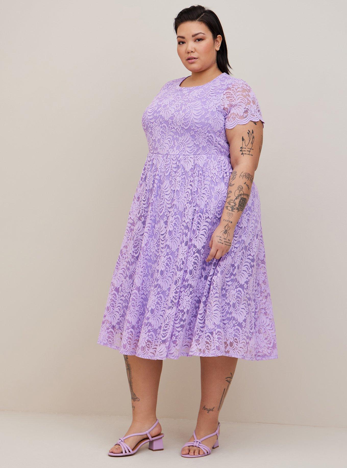 Plus Size - Midi Lace Fit And Flare Dress - Torrid