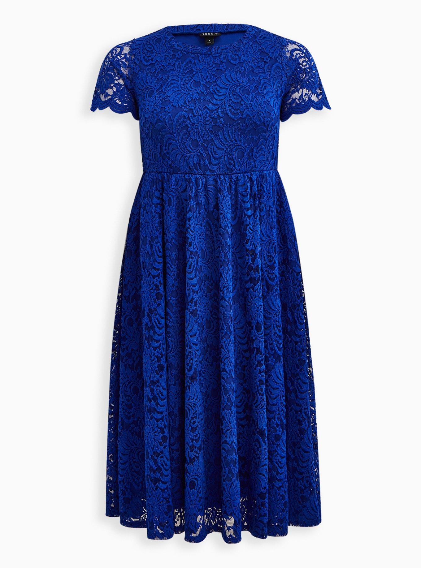 Plus Size - Midi Lace Fit And Flare Dress - Torrid