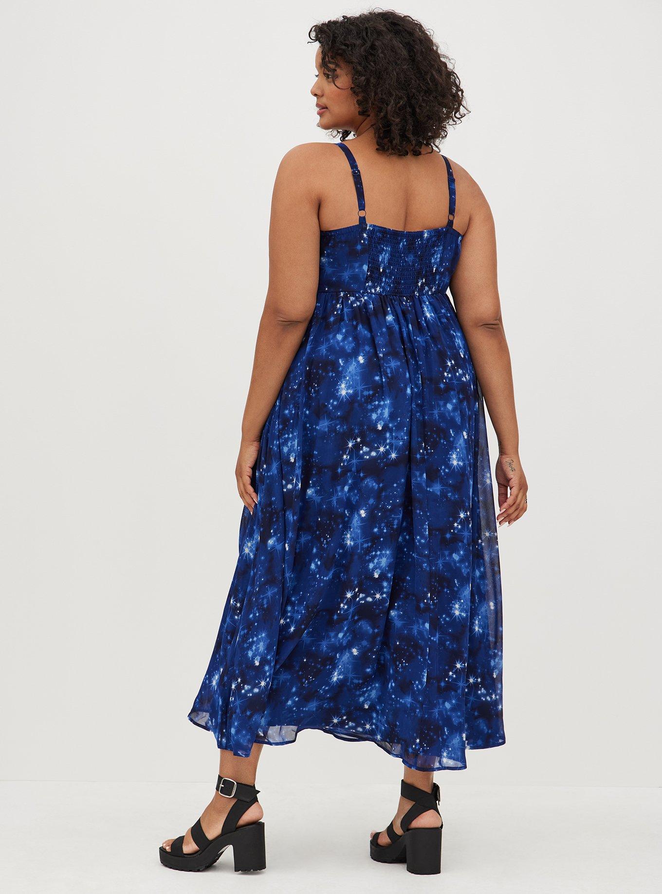 Ladder Trimmed Maxi Dress - Chiffon Galaxy Blue, , alternate