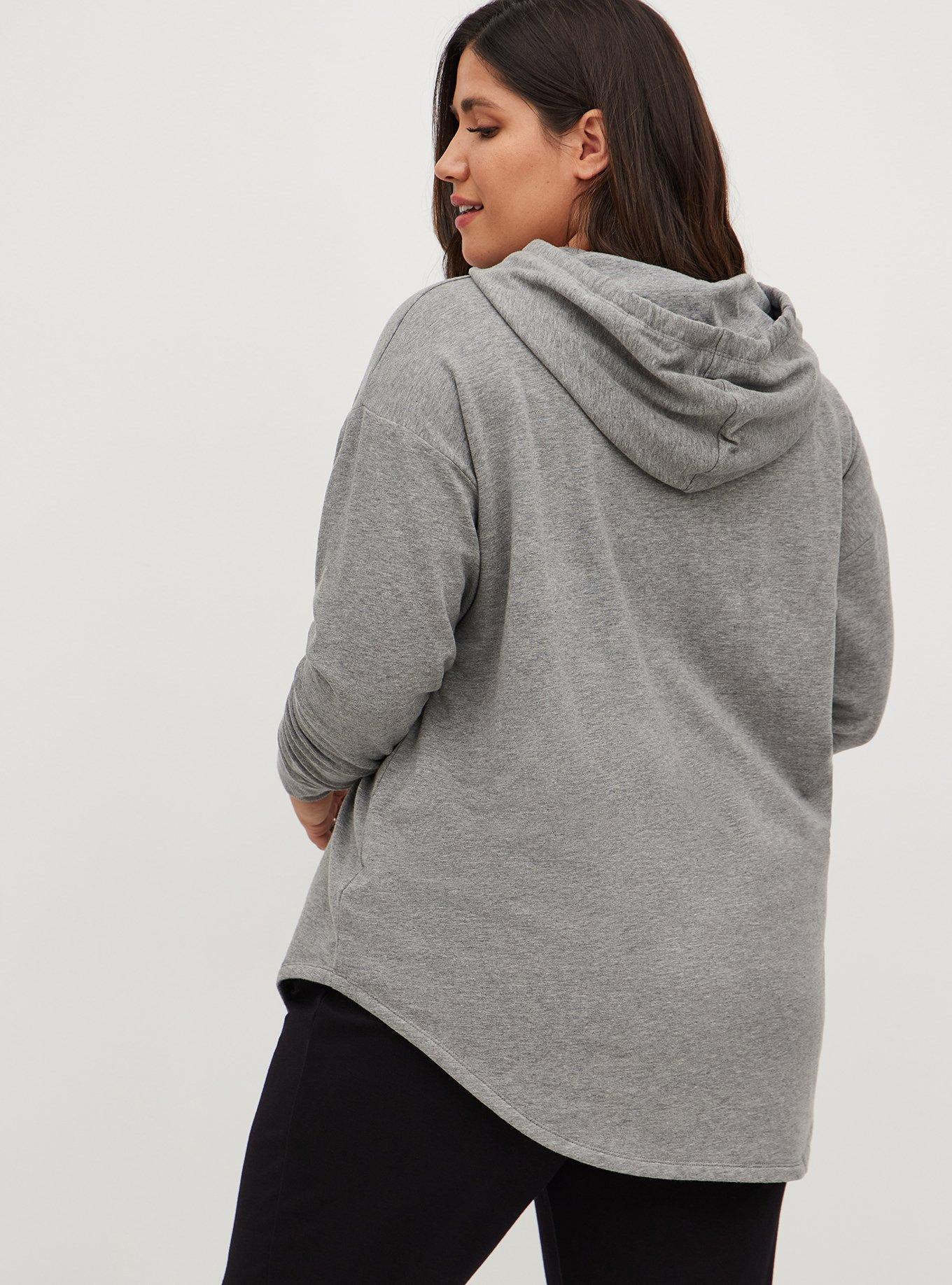 Women's Ultrasoft Sweats, Funnelneck Pullover Light Gray Heather 1X, Cotton | L.L.Bean