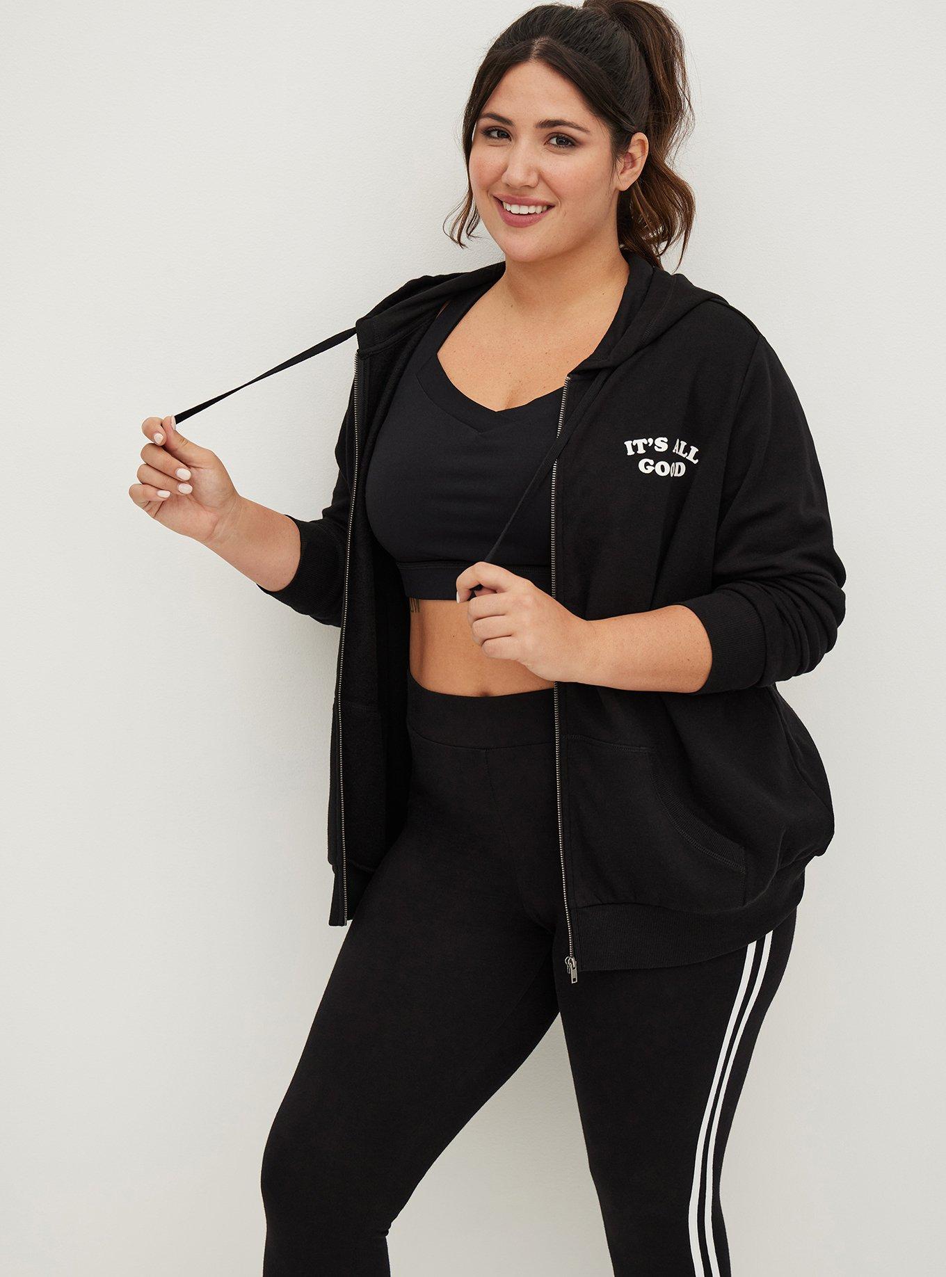 Zip Hoodie - Cozy Fleece It's All Good Black, DEEP BLACK, alternate