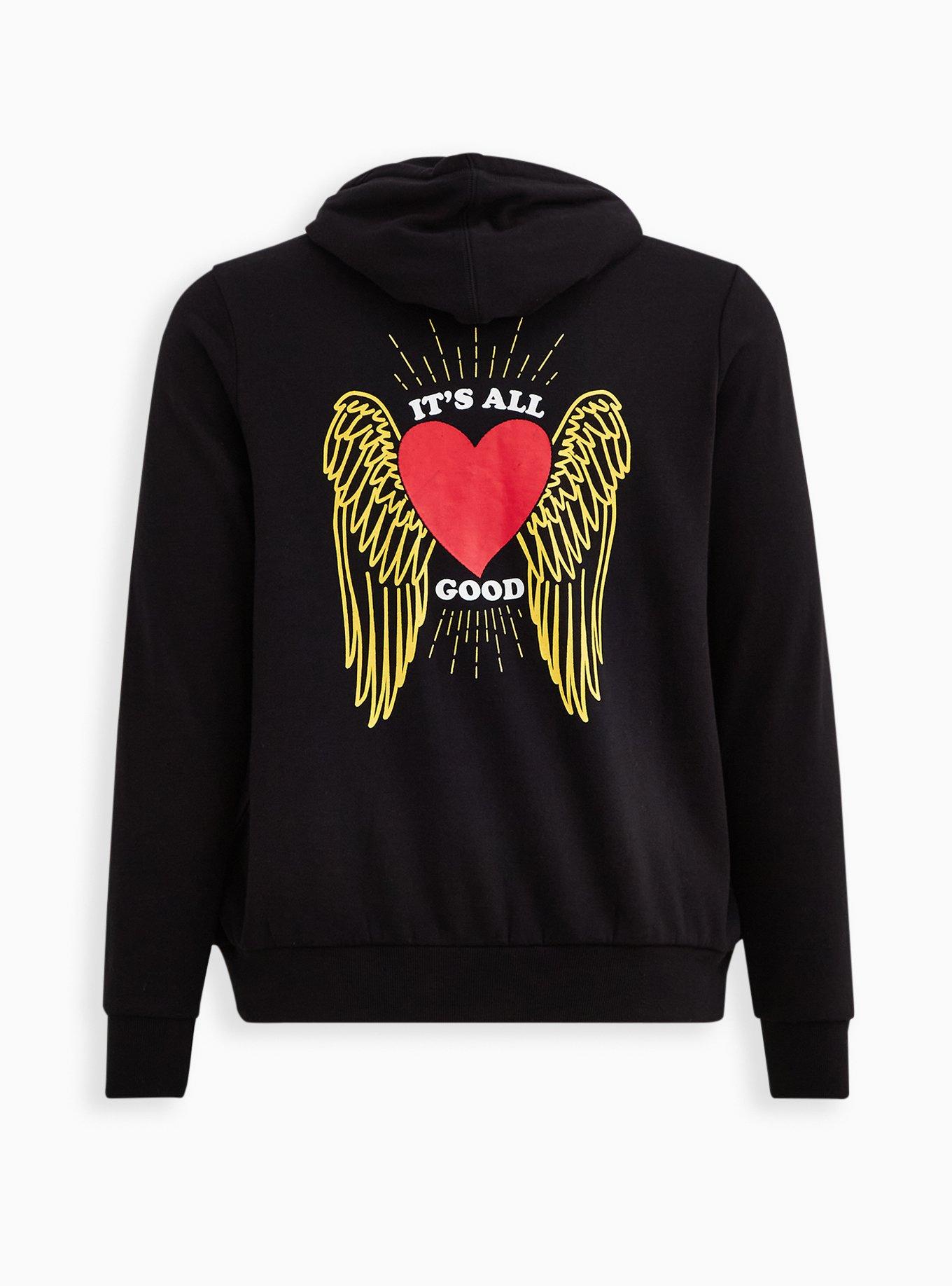 Zip Hoodie - Cozy Fleece It's All Good Black, DEEP BLACK, hi-res