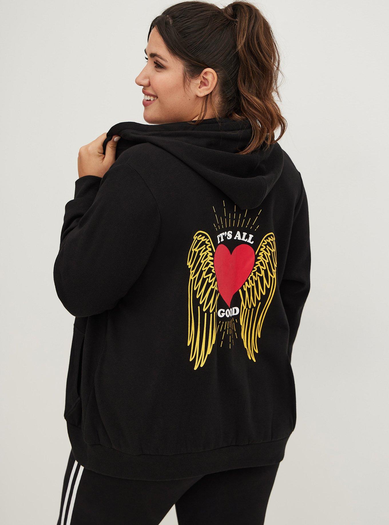 Zip Hoodie - Cozy Fleece It's All Good Black, DEEP BLACK, hi-res