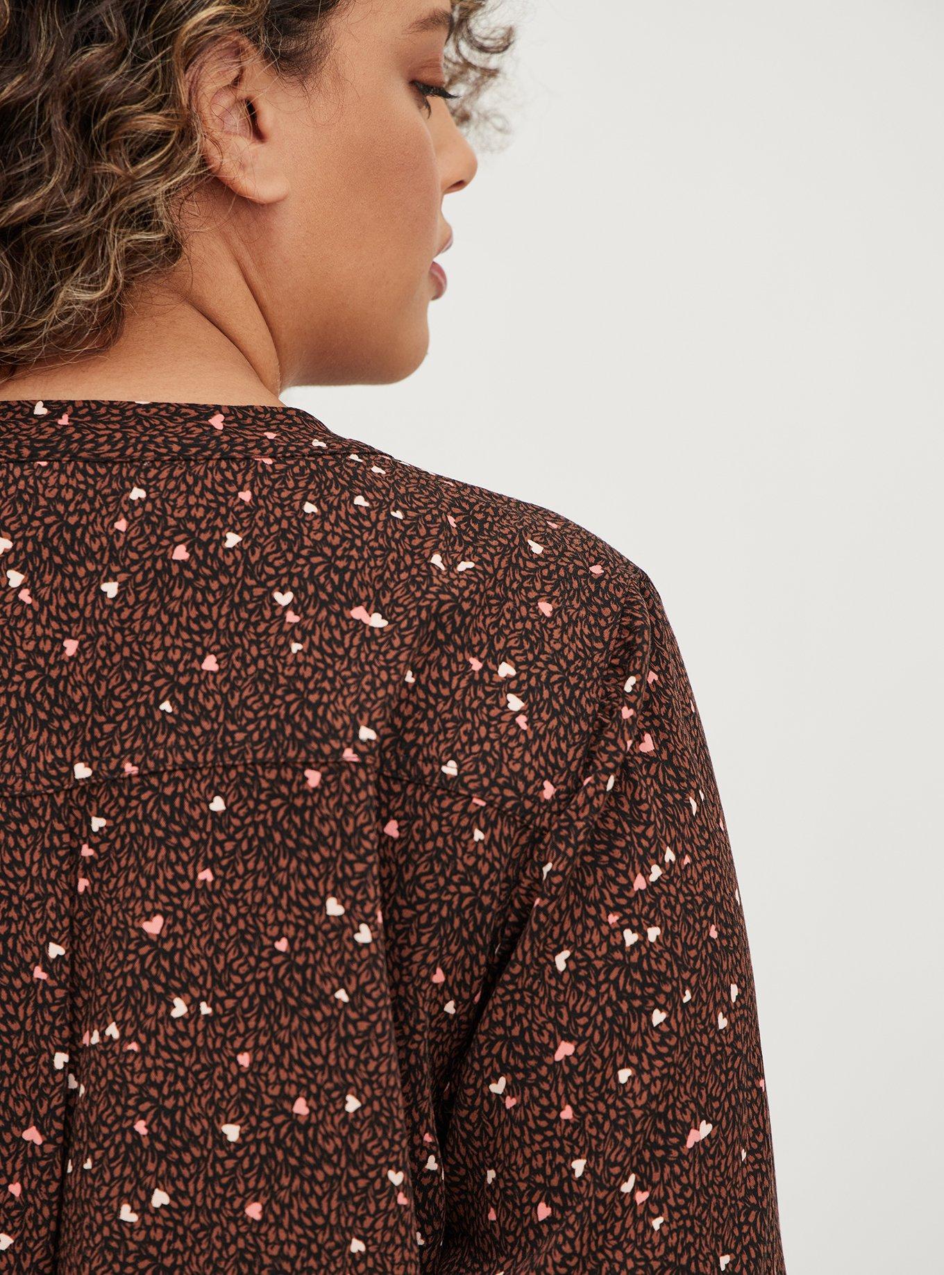 Harper Rayon Twill Pullover 3/4 Sleeve Blouse, HEARTS BLACK, alternate