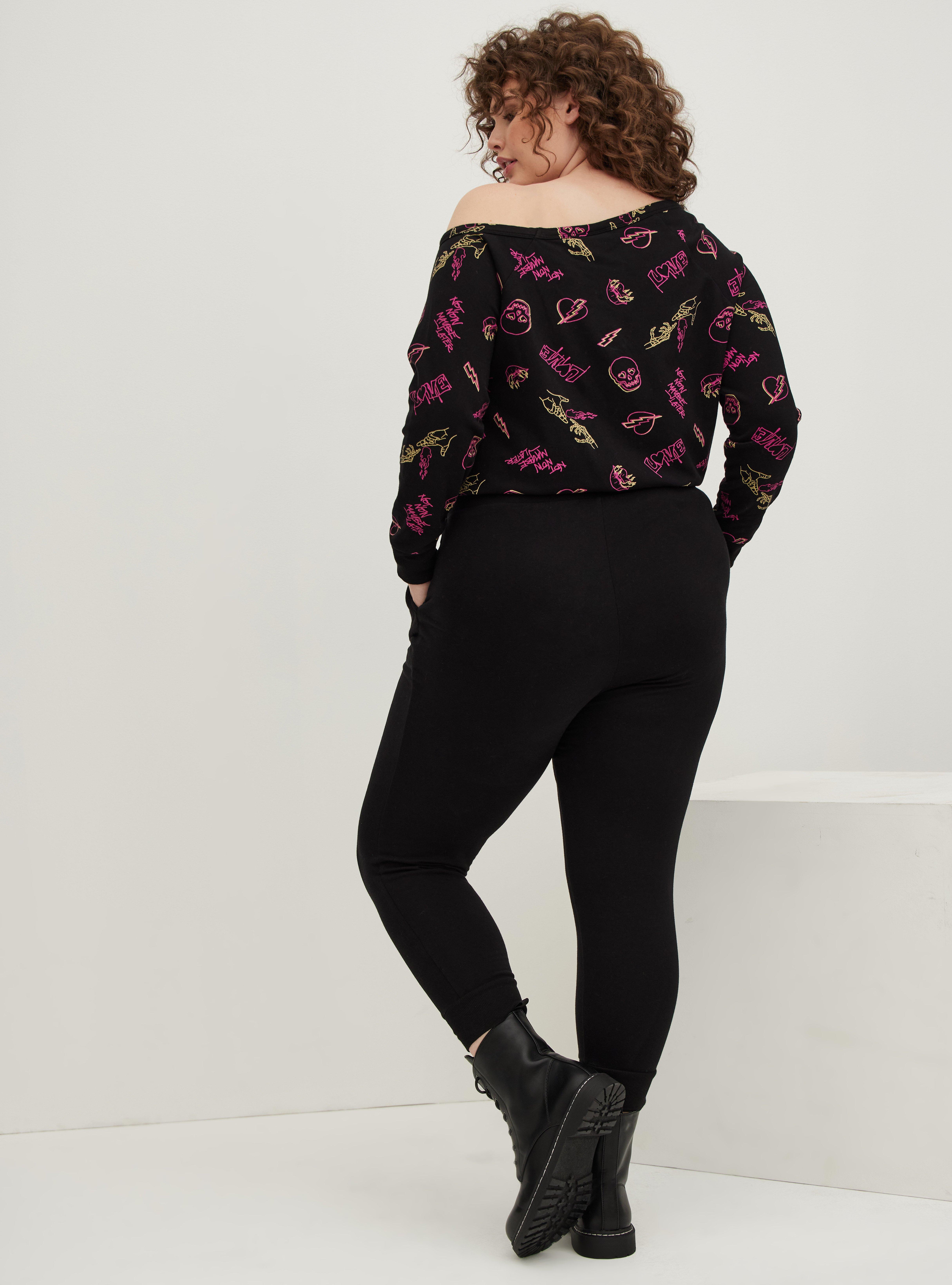Plus Size LoveSick Jogger - Everyday Fleece Graffiti Black, DEEP BLACK, alternate