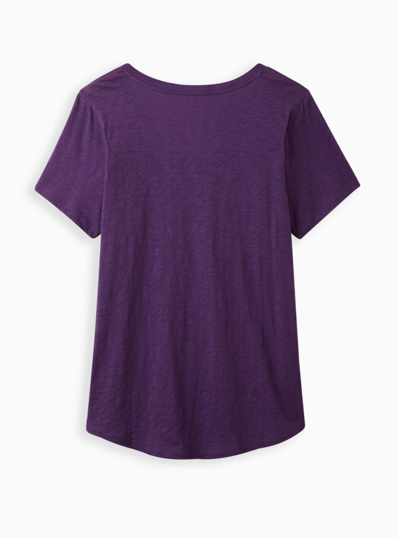 Plus Size Everyday Tee - Heritage Slub Purple Half Heart, PURPLE, alternate