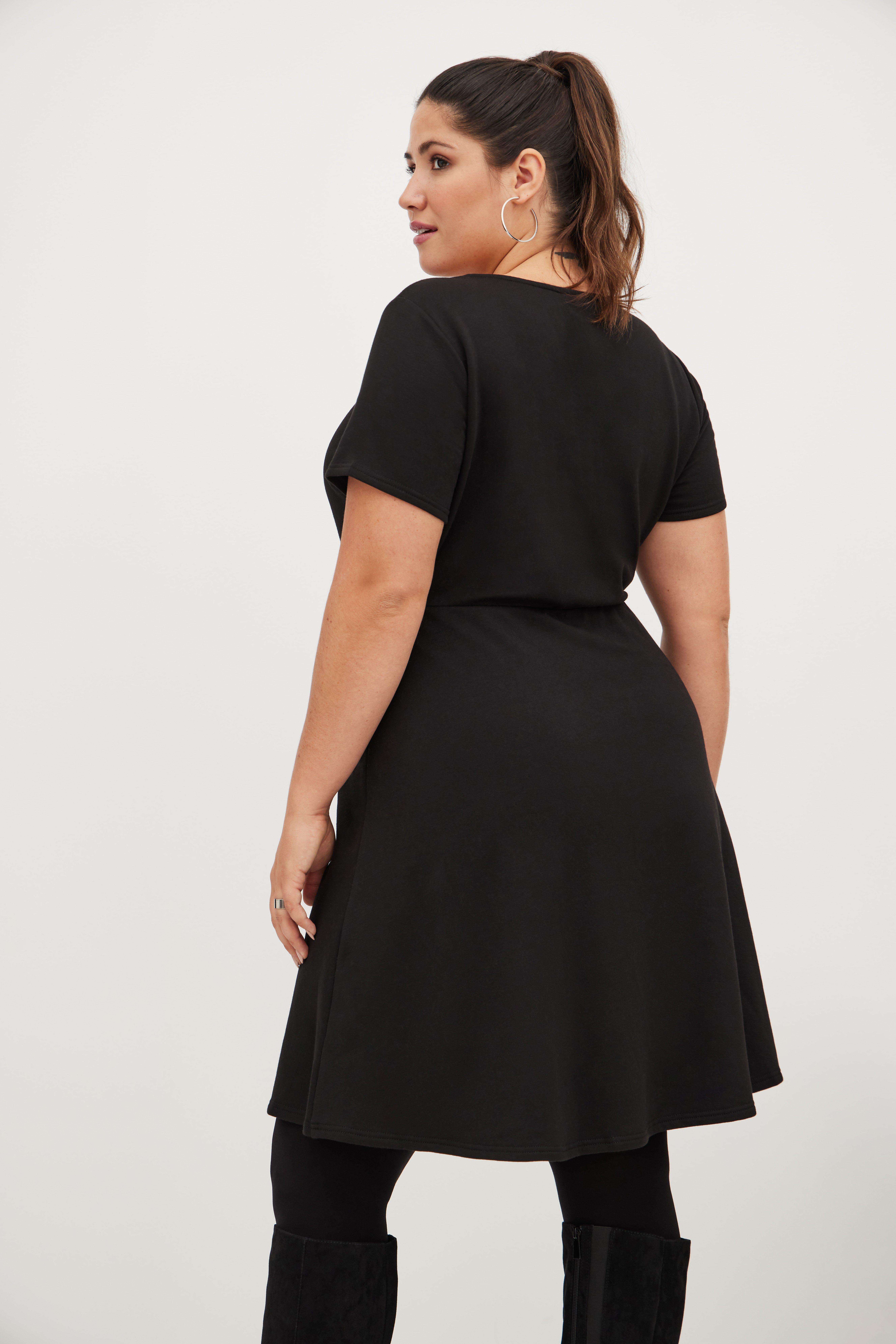 Skater Dress - Ultra Soft Fleece Black, DEEP BLACK, alternate