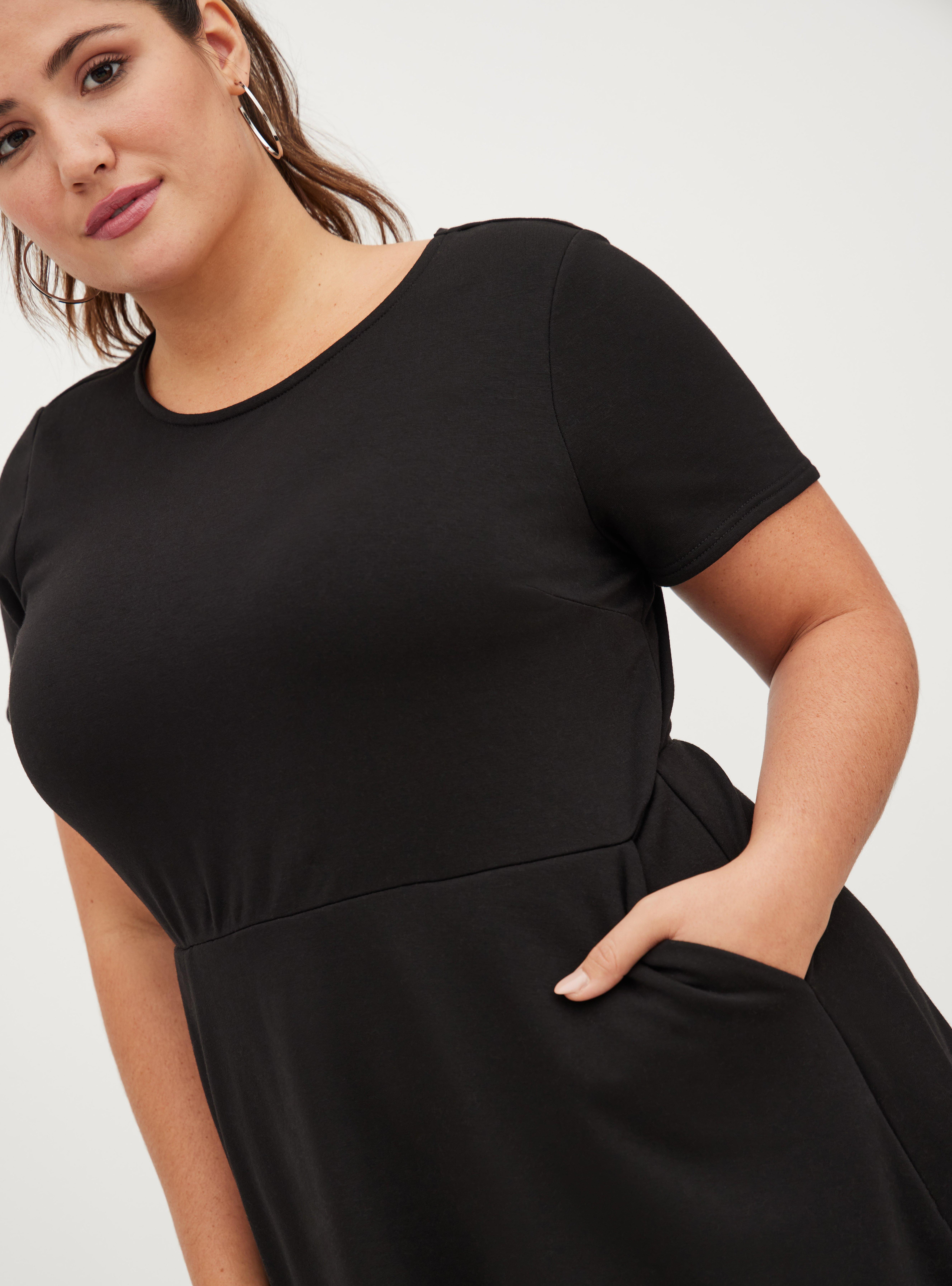 Skater Dress - Ultra Soft Fleece Black, DEEP BLACK, alternate