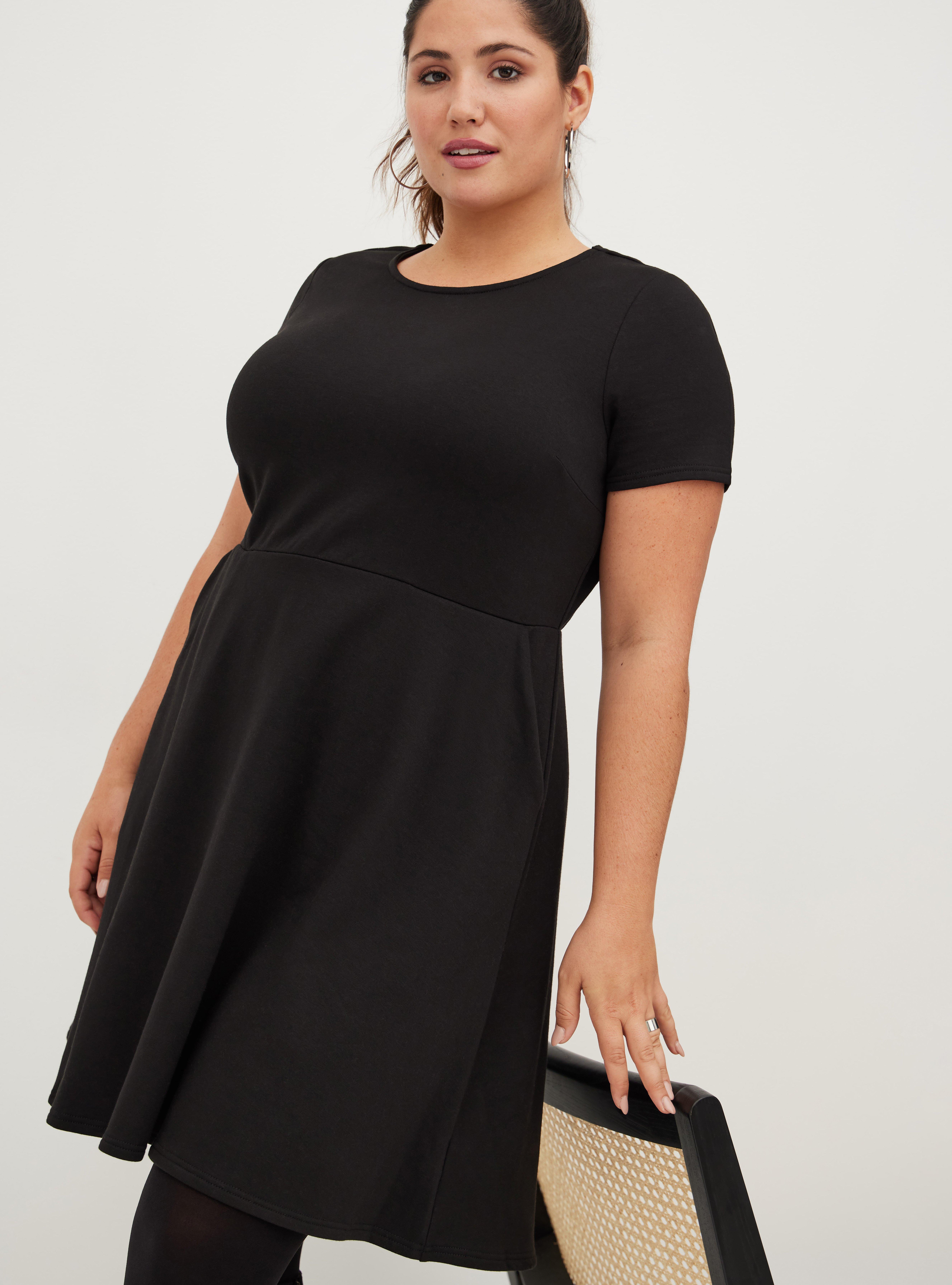 Skater Dress - Ultra Soft Fleece Black, DEEP BLACK, hi-res