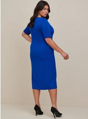Plus Size Midi Studio Cupro Bodycon Dress, ELECTRIC BLUE, alternate