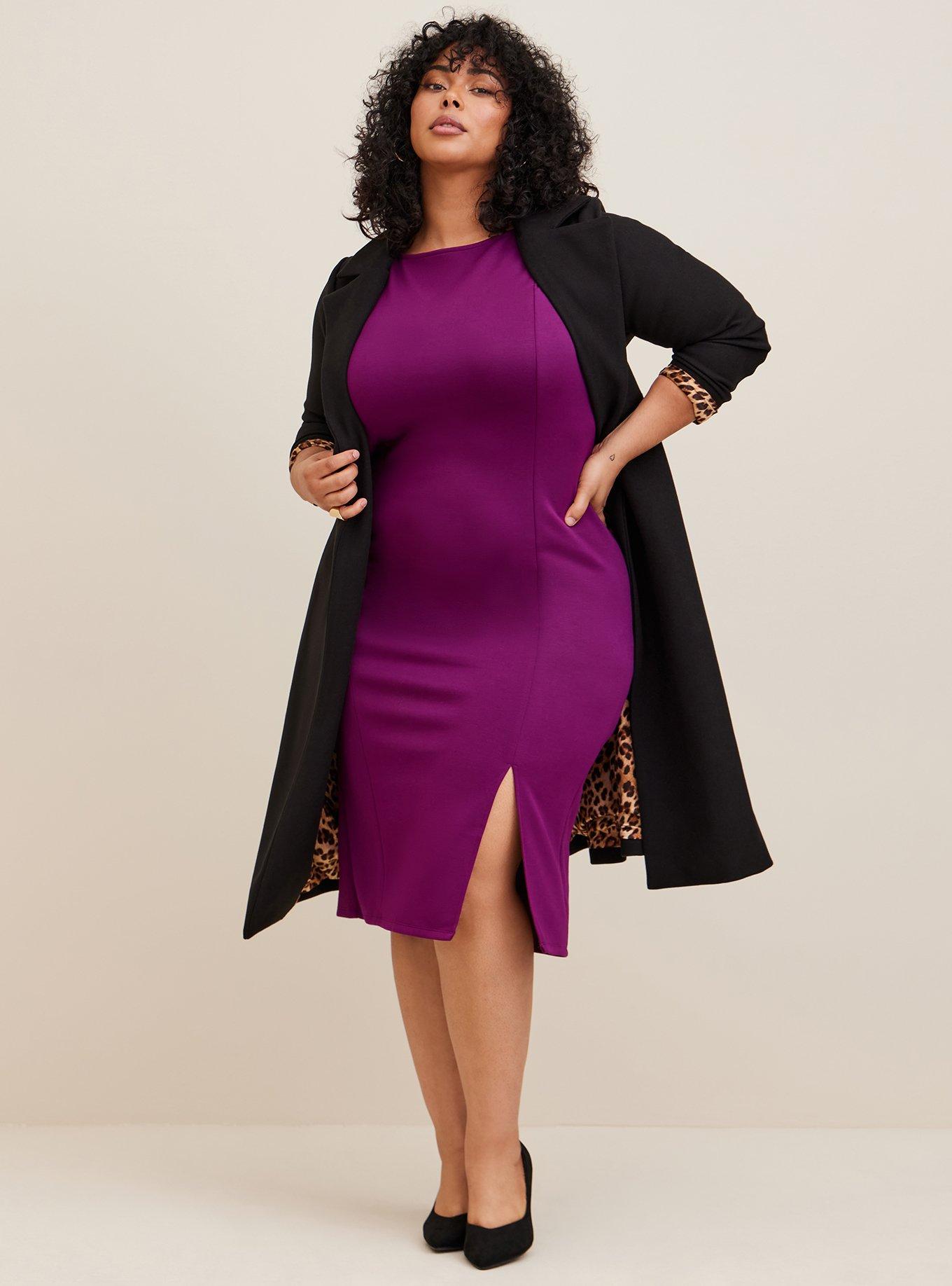 Plus Size Midi Studio Cupro Bodycon Dress Torrid