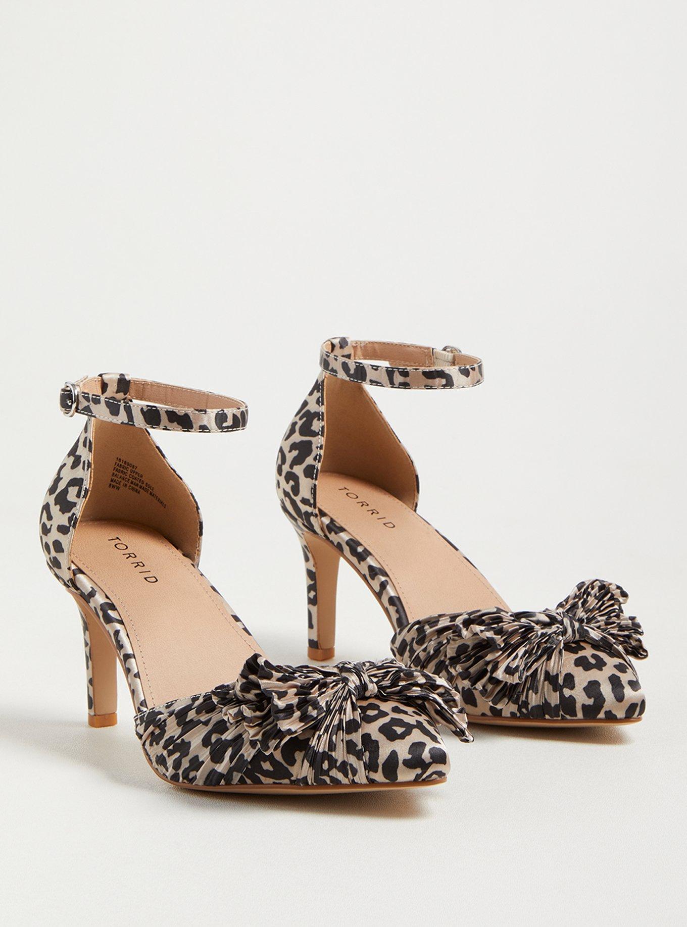 Plus Size Pump Shoe Satin Bow Leopard WW Torrid