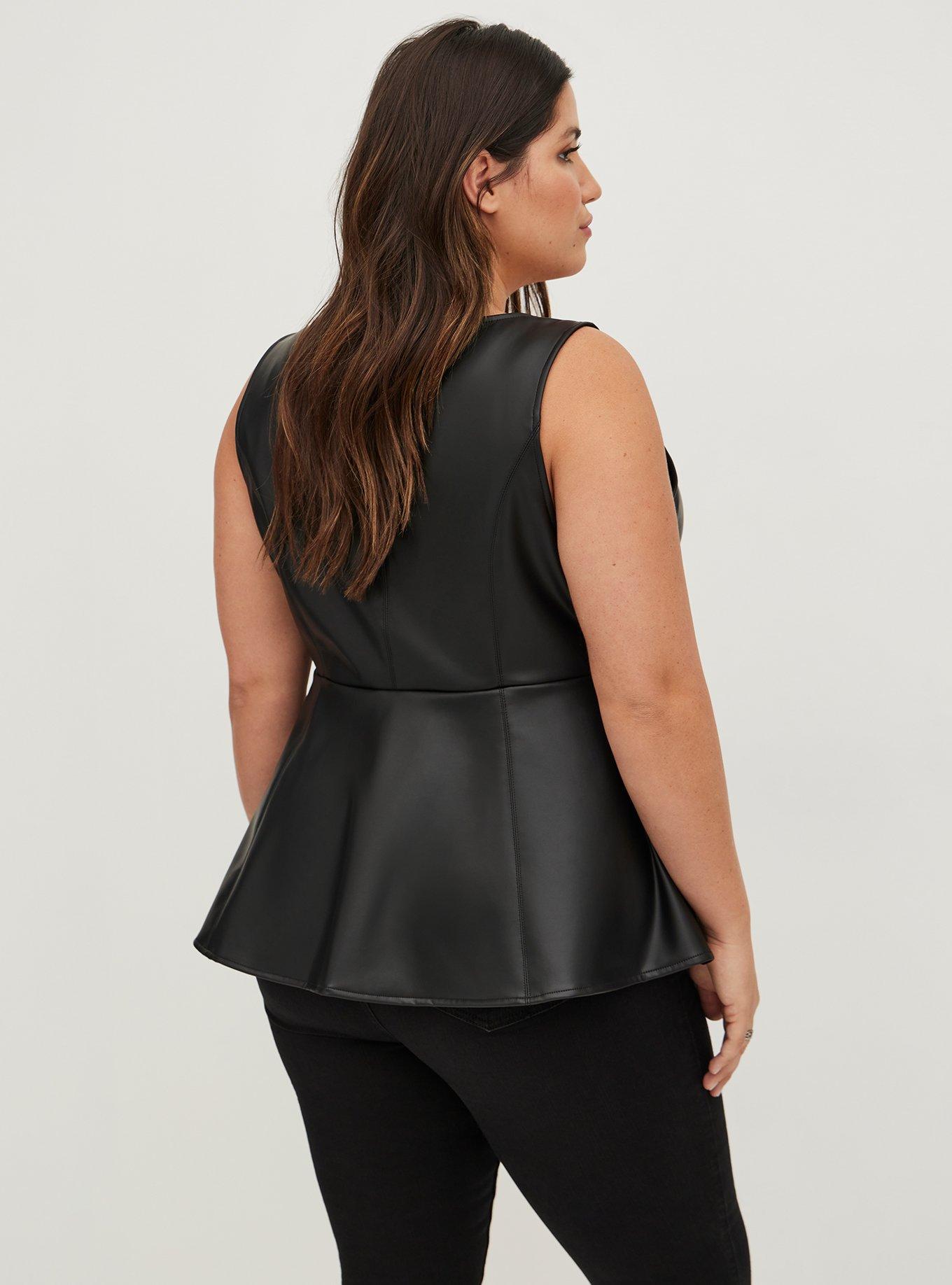 Plus Size - Peplum Faux Leather Top - Torrid