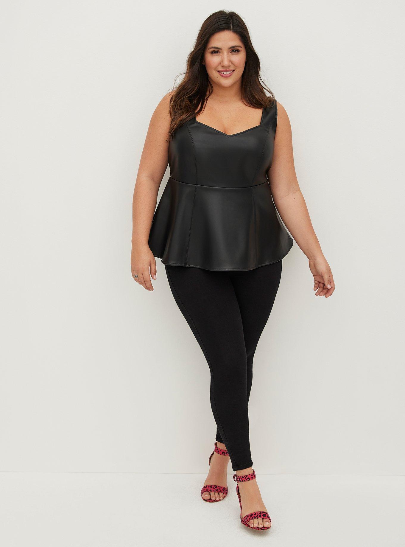 Plus Size - Peplum Faux Leather Top - Torrid