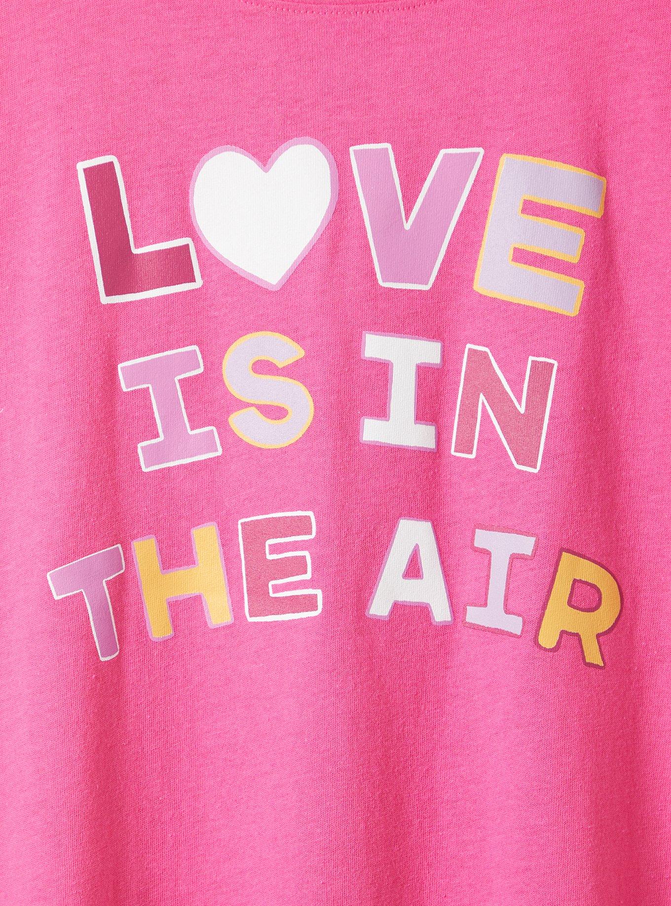 Plus Size Everyday Tee - Signature Jersey Love Is In The Air Pink, PINK, alternate