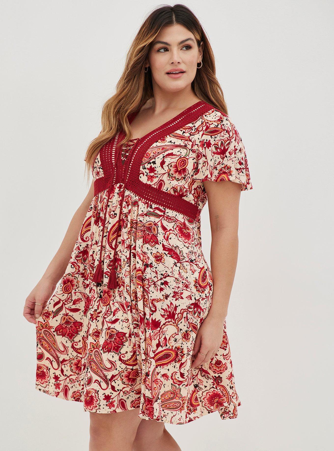 Torrid mini gauze floral factory print skater dress