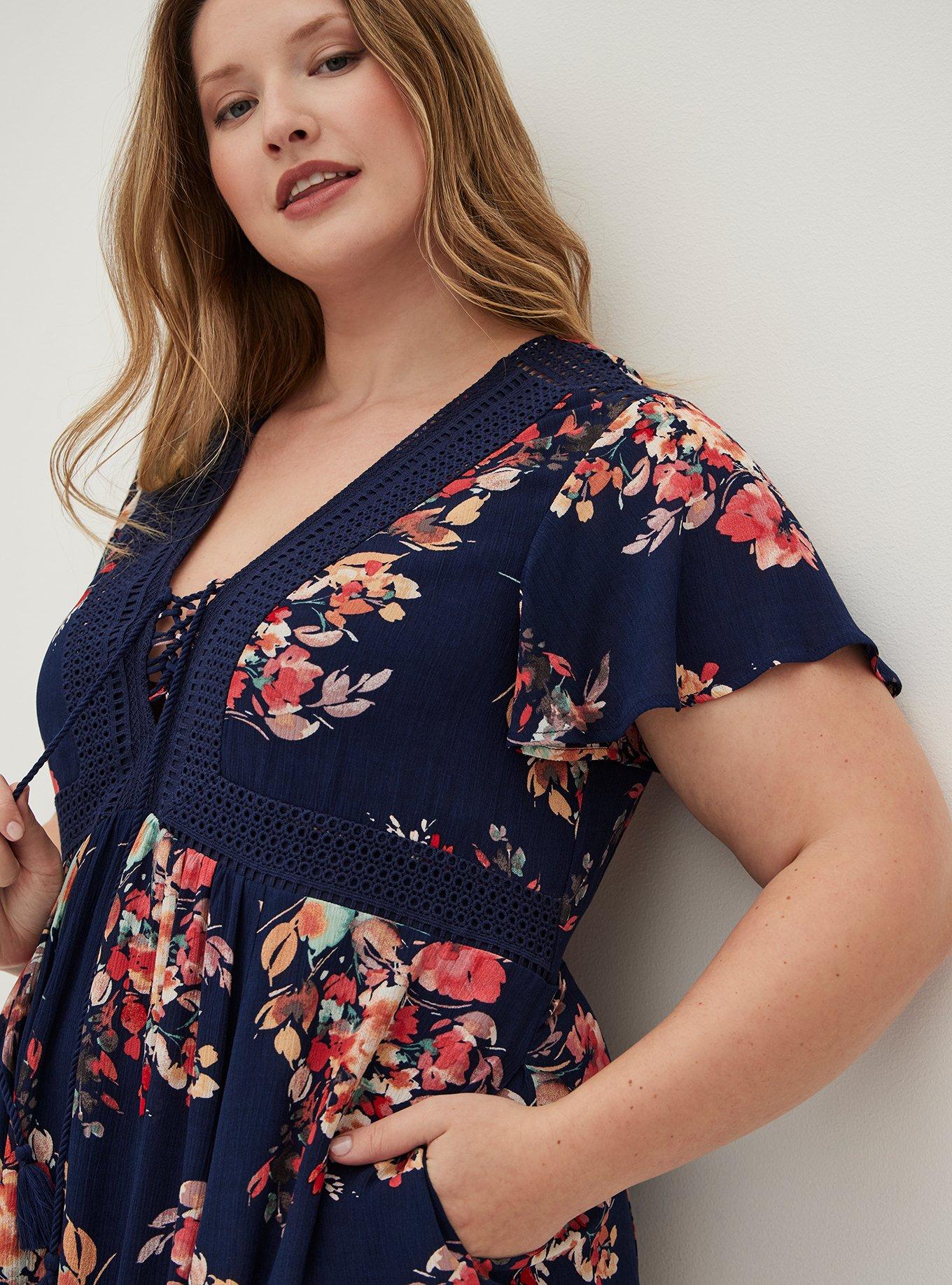 Torrid navy hotsell blue lace dress