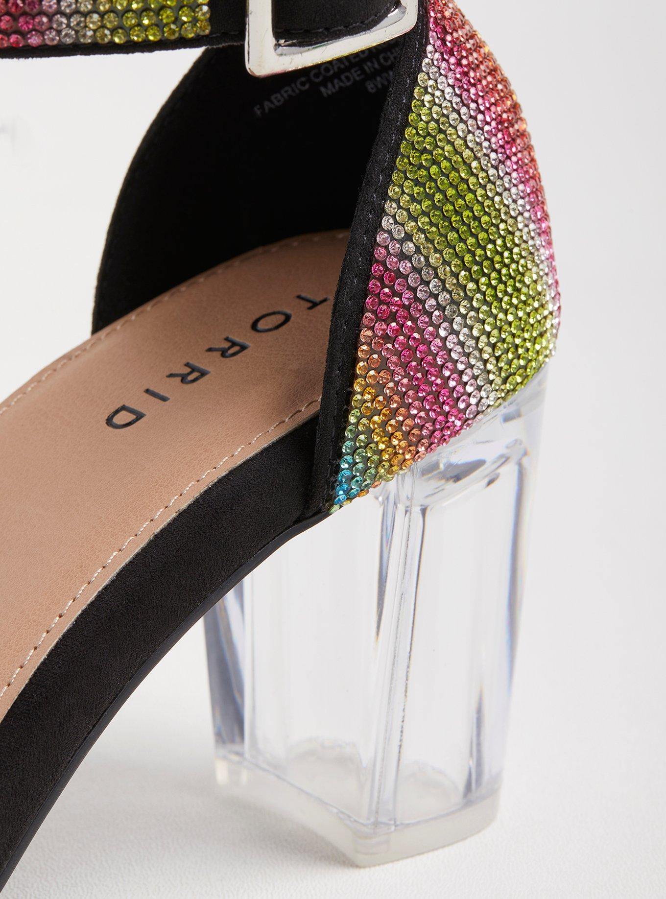 Plus Size Translucent Block Heel Embellished Rainbow (WW) Torrid