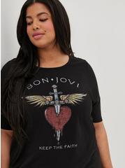 T-Shirt Dress - Jersey Bon Jovi Black, BLACK, alternate