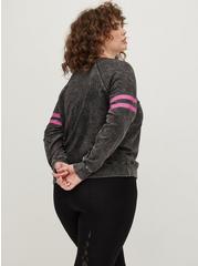 LoveSick Raglan Sweatshirt - Everyday Fleece Pink Rock Star Black, DEEP BLACK, alternate