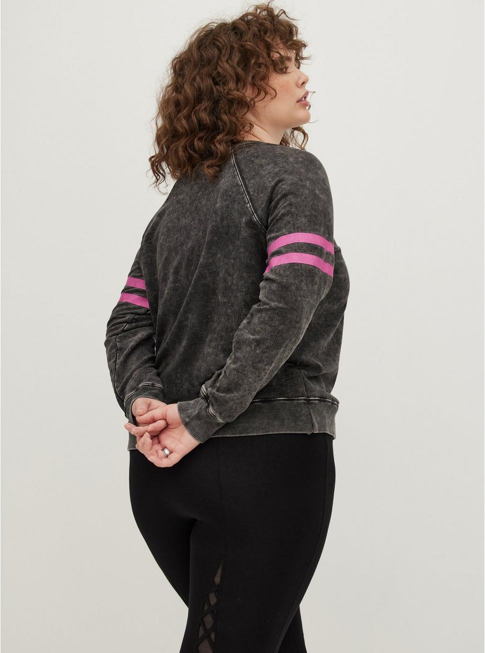 LoveSick Raglan Sweatshirt - Everyday Fleece Pink Rock Star Black, DEEP BLACK, alternate
