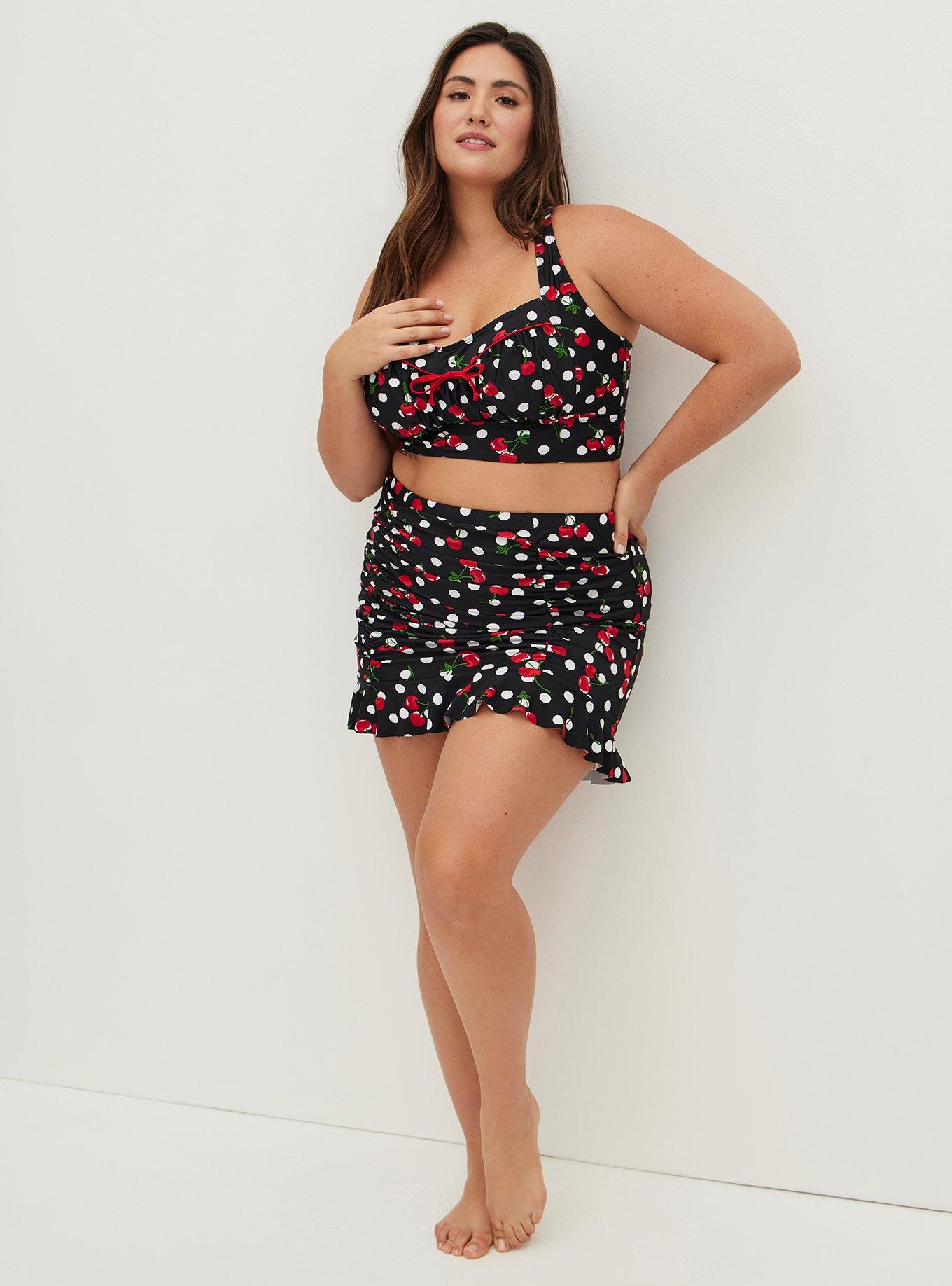 Plus Size - Retro Underwire Ruched Cup Bikini Top - Torrid