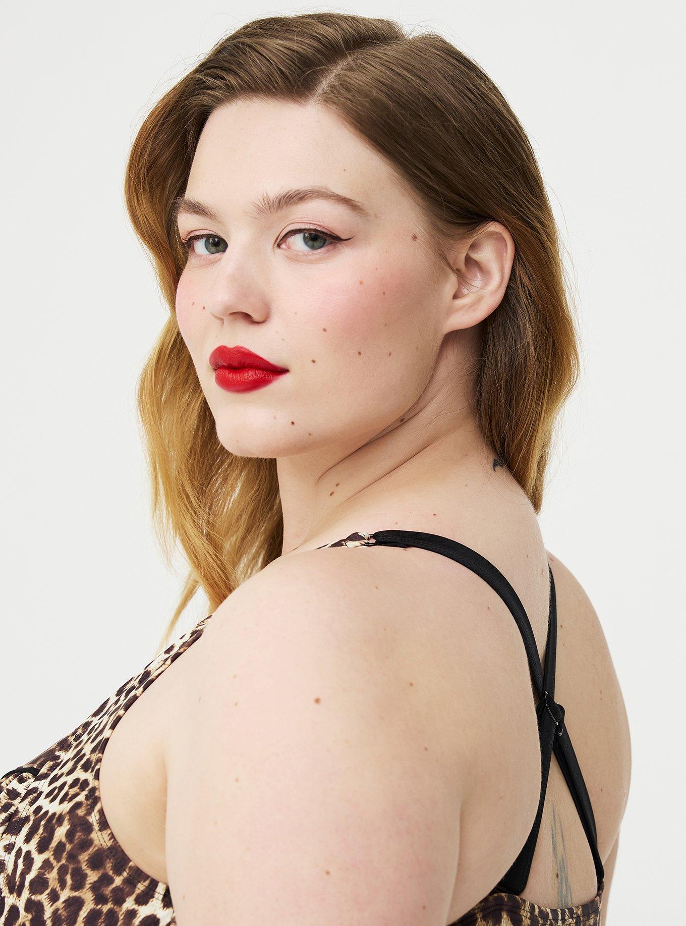 Retro Chic Wire-Free Ruched Bikini Top, JORDYN LEOPARD TAN, alternate