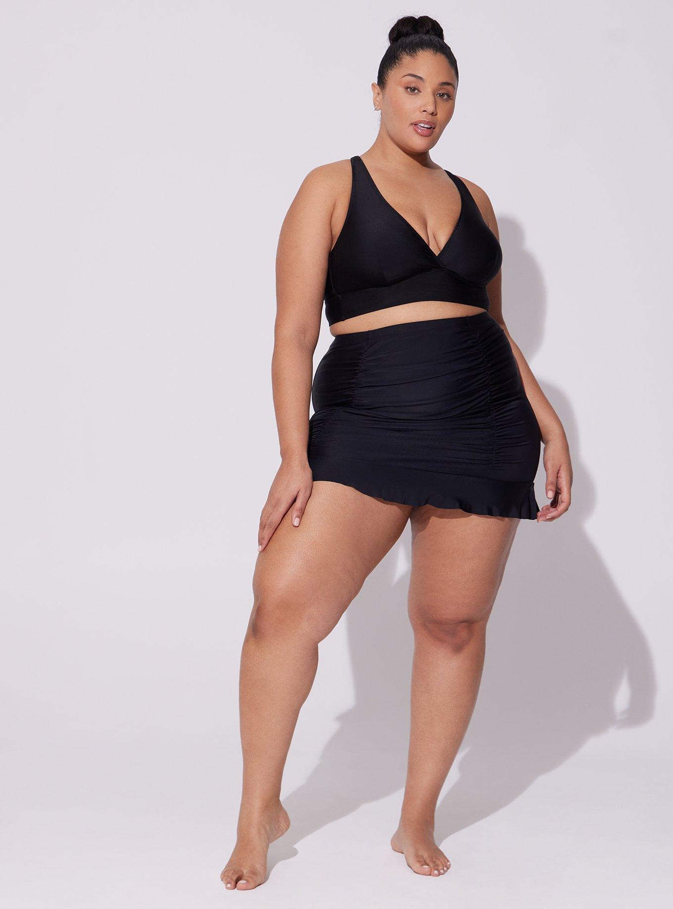 Plus size swim skirt cheap high waist