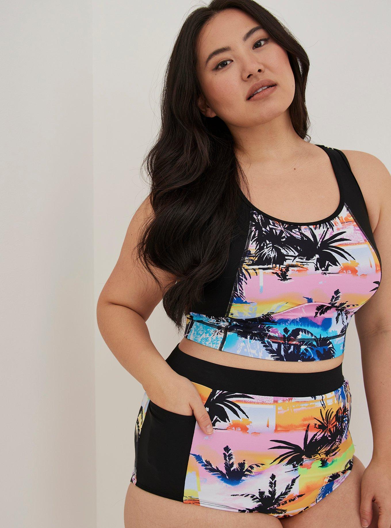 Plus Size - Leaves Print Active Swim Shirt - Torrid